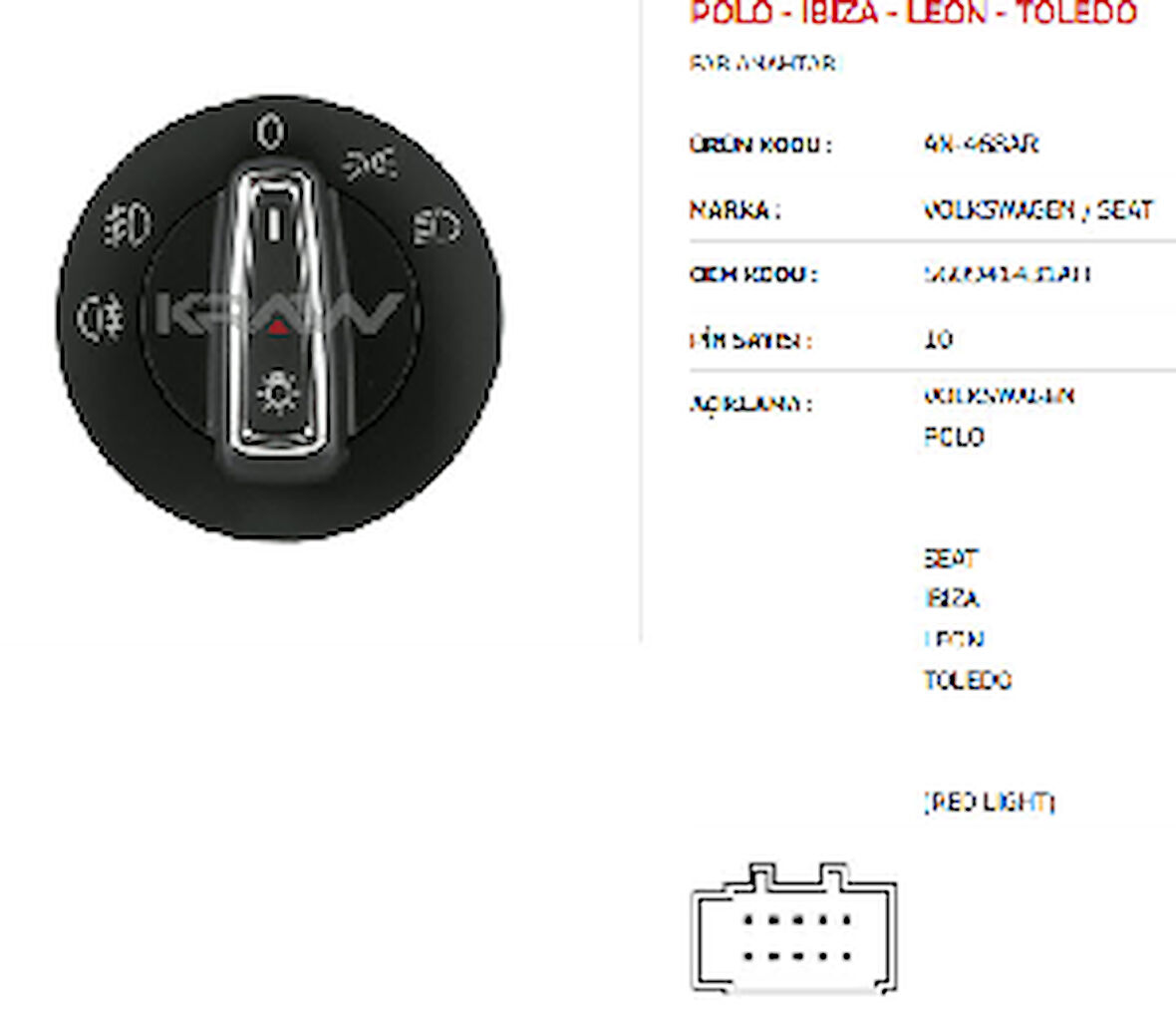 Unıversal Can Anahtarı>polo - İbiza - Leon - Toledo Far Anah. - Çift Sis - Mcar-An468ar