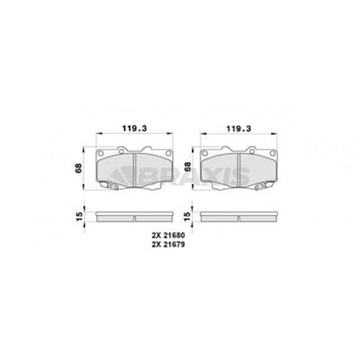 Toyota Ticarı On Fren Balatası Toyota Hilux Vigo 4x4 06-11 - Braxıs Ab0292