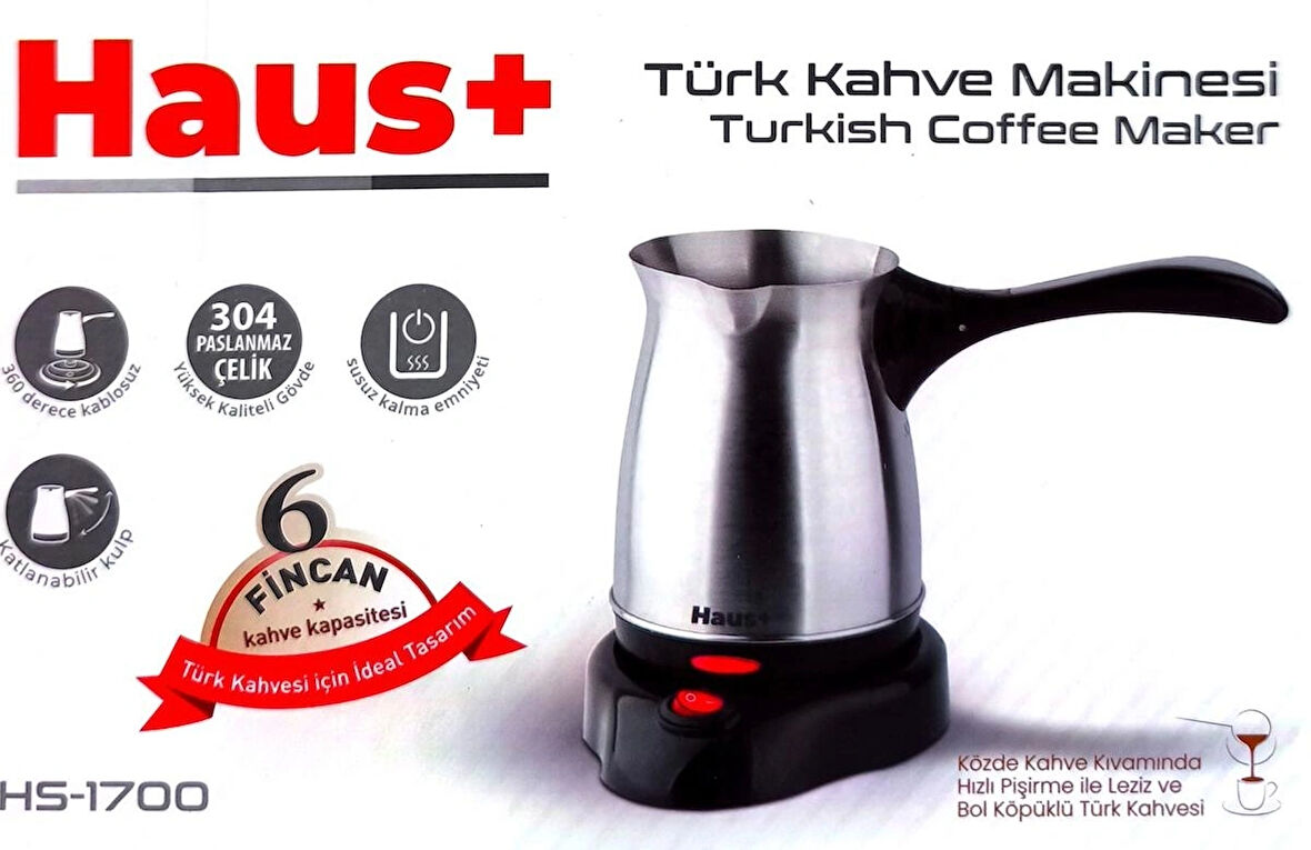 Haus+ HS-1700 Türk Kahve Makinesi 
