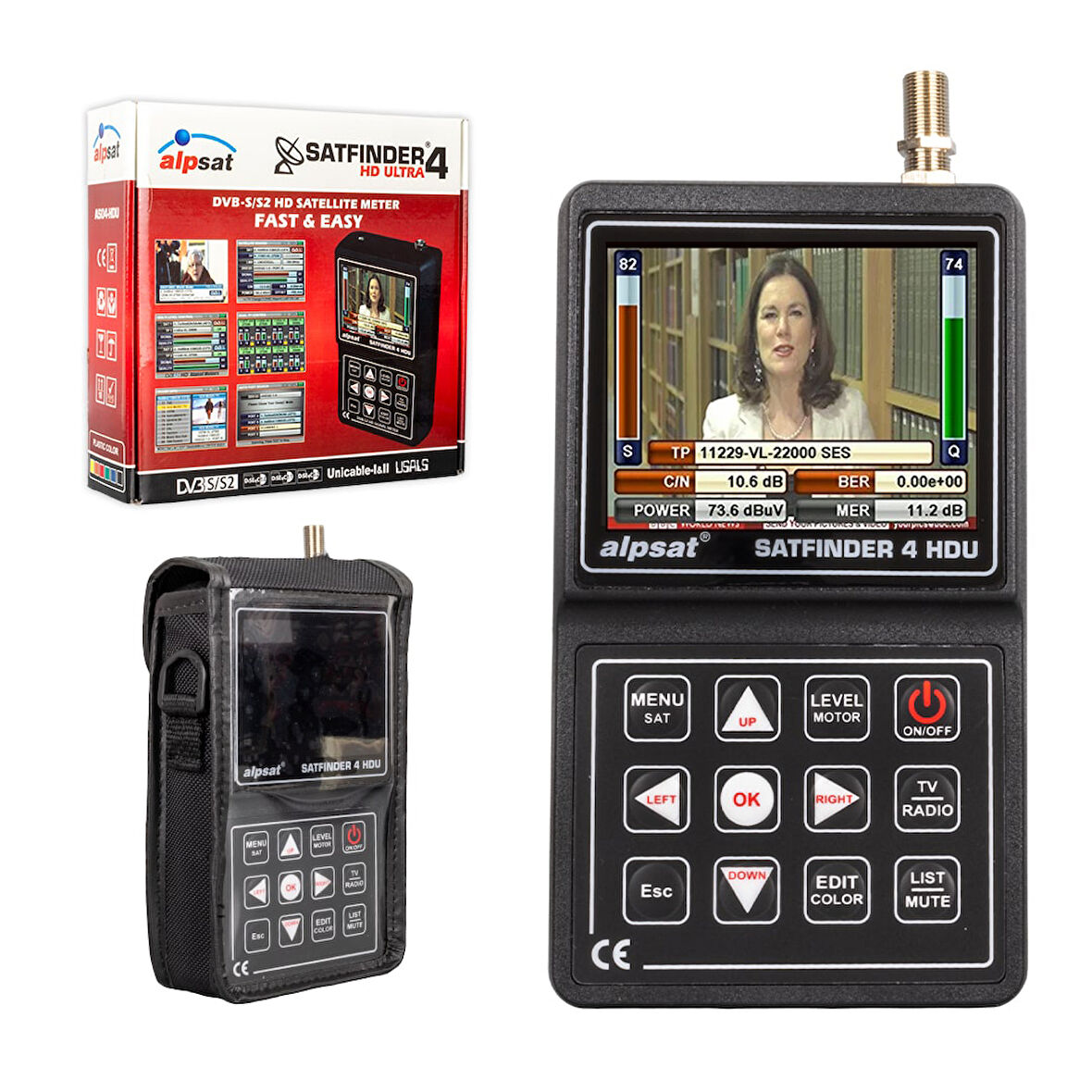 Satfinder 4 AS04-HDU Hd Ultra 3.5 İnç Lcd Ekranlı Uydu Yön Bulucu Uydu Ayarlama Cihazı Tv İzlenebilir