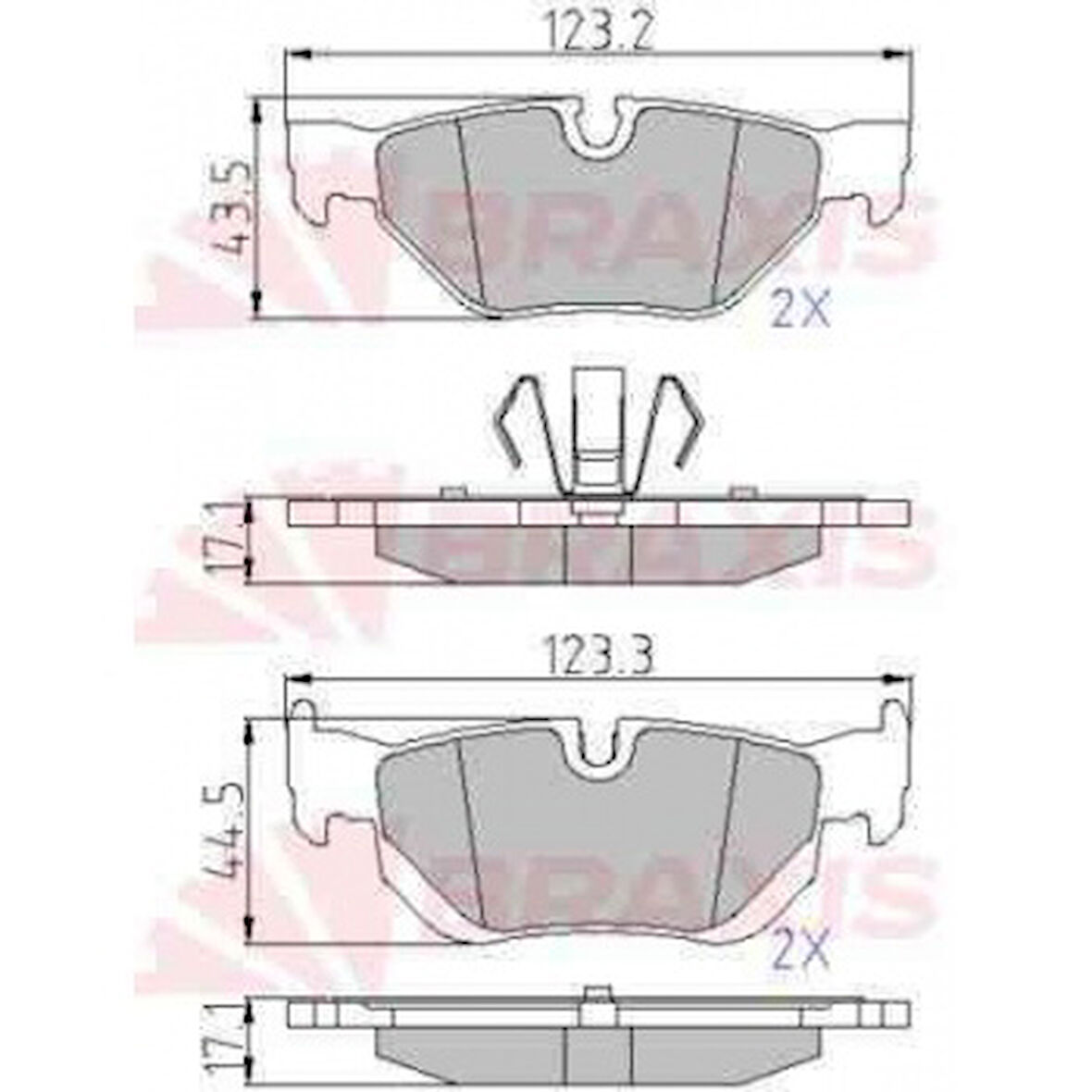 Bmw Fren Balatası Arka (kulaklı) Bmw E87 E90 X1 E84 - Braxıs Aa0615