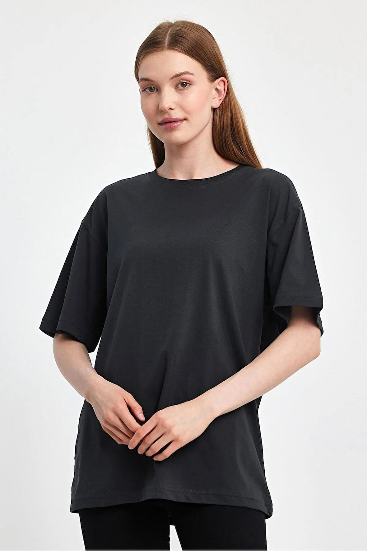 Sportuel Oversize Kadın Tişört P-008393