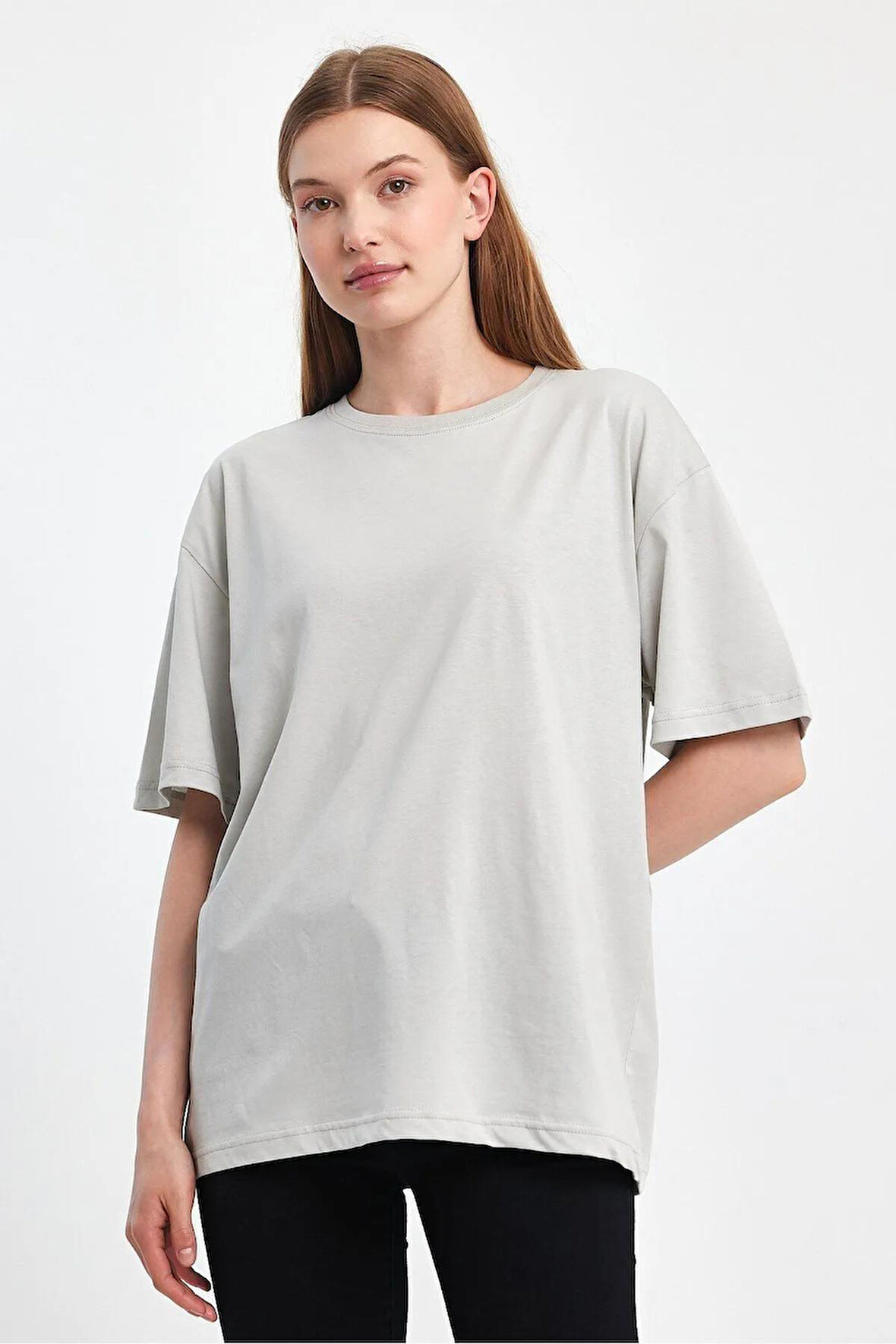 Sportuel Oversize Kadın Tişört P-008393