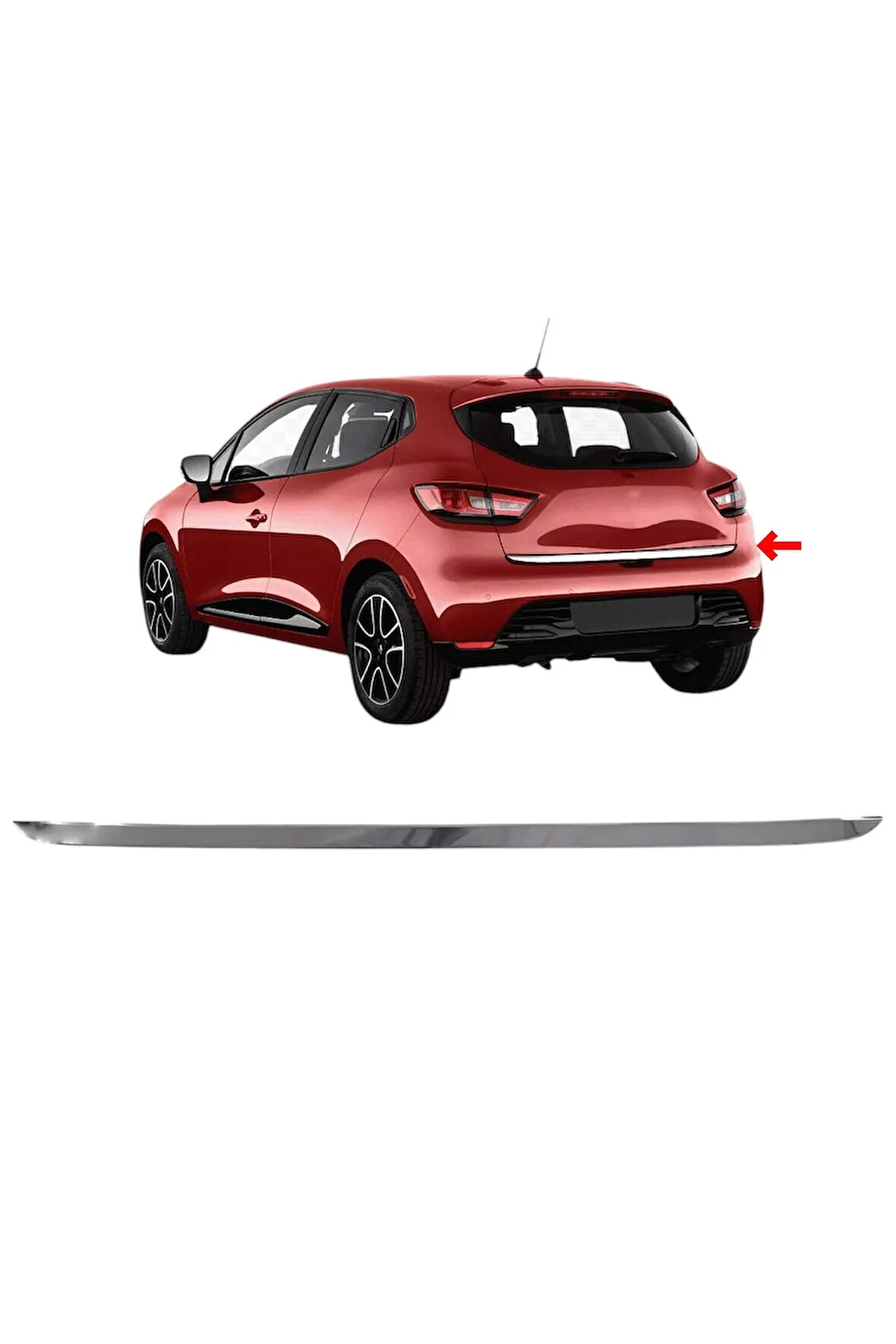 Renault Clio 4 Hb Krom Bagaj Alt Çıtası 2012-2019 Arası Paslanmaz Çelik