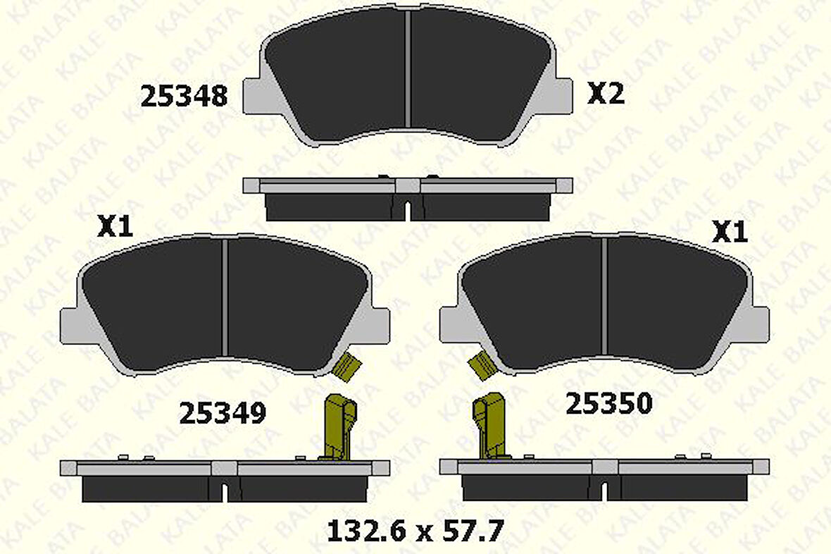 Hyundaı On Fren Balatası Hyundaı Accent Blue 2011> / Kia Rio 2011> - Kale B 25348 175 05 Ans