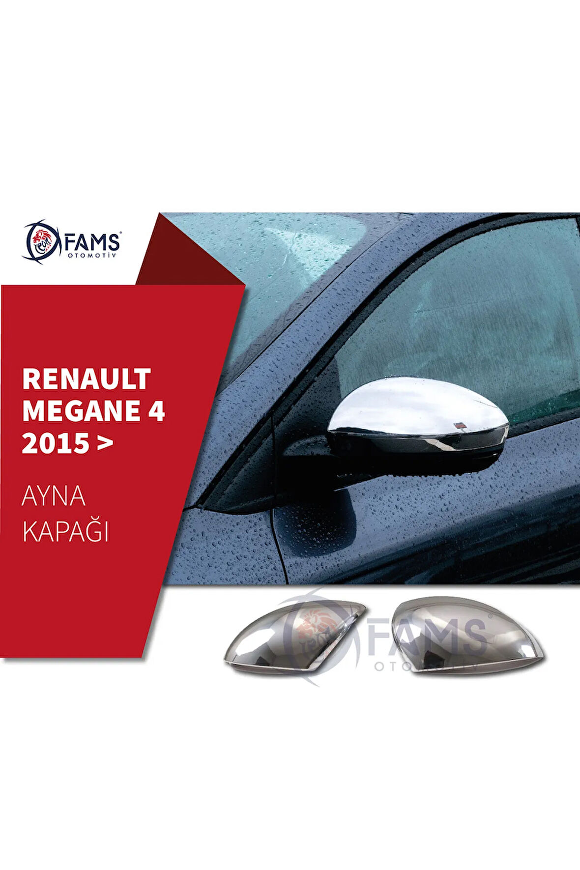 Renault Megane 4 Krom Ayna Kapağı 2 Parça 2015 Ve Üzeri Paslanmaz Çelik