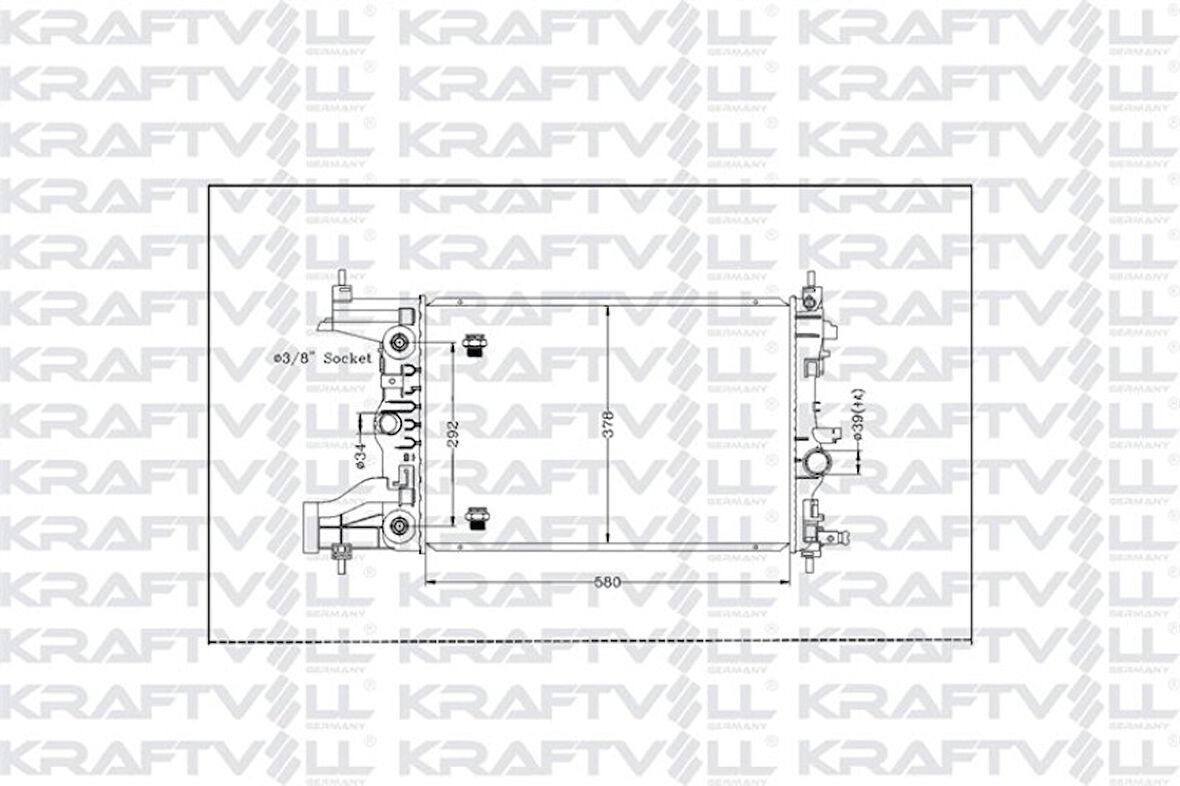 Opel Motor Su Radyatoru A.t Astra J 10>19 A16xer - B16xer Cruze (j300) Cruze (j305) F16d 580x398x16 - Kraftvoll 08040146
