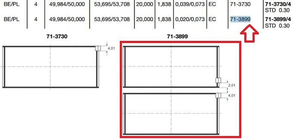 Psa Kol Yatak Std Peugeot Expert 2.0 Hdi & Fiat Scudo 2.0 Jtd  Dw10 - Glyco F7138994std