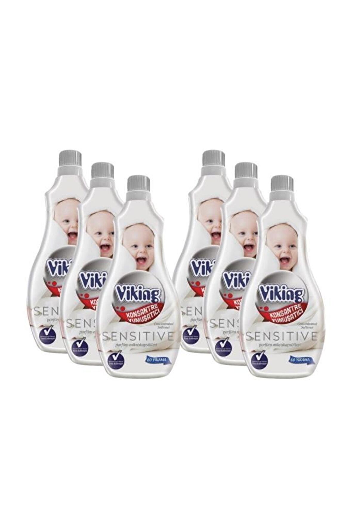 Viking Sensetive Anti-Alerjik Beyazlar ve Renkliler İçin Konsantre Yumuşatıcı 6 x 1440 ml 360 Yıkama