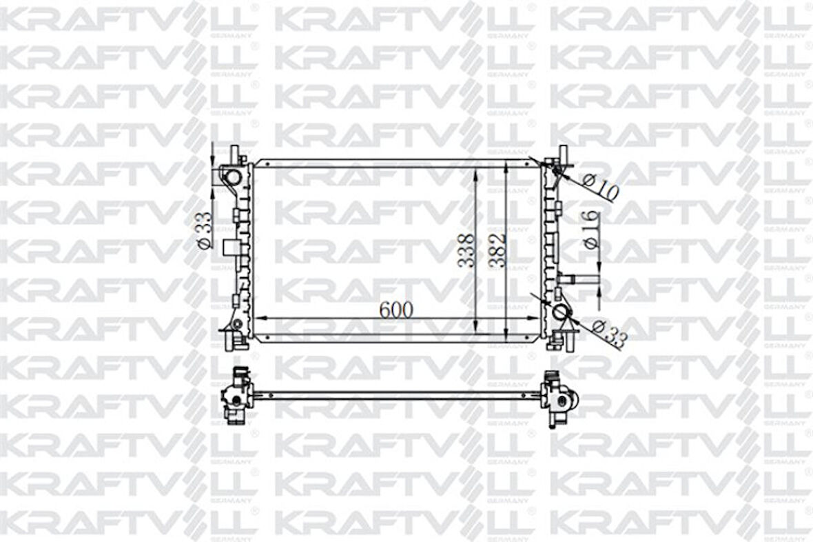 Ford Motor Su Radyatoru Focus 1,6 16v / 2,0 16v (98 04) (600*338*26) Brazıng (mt) - Kraftvoll 08040040