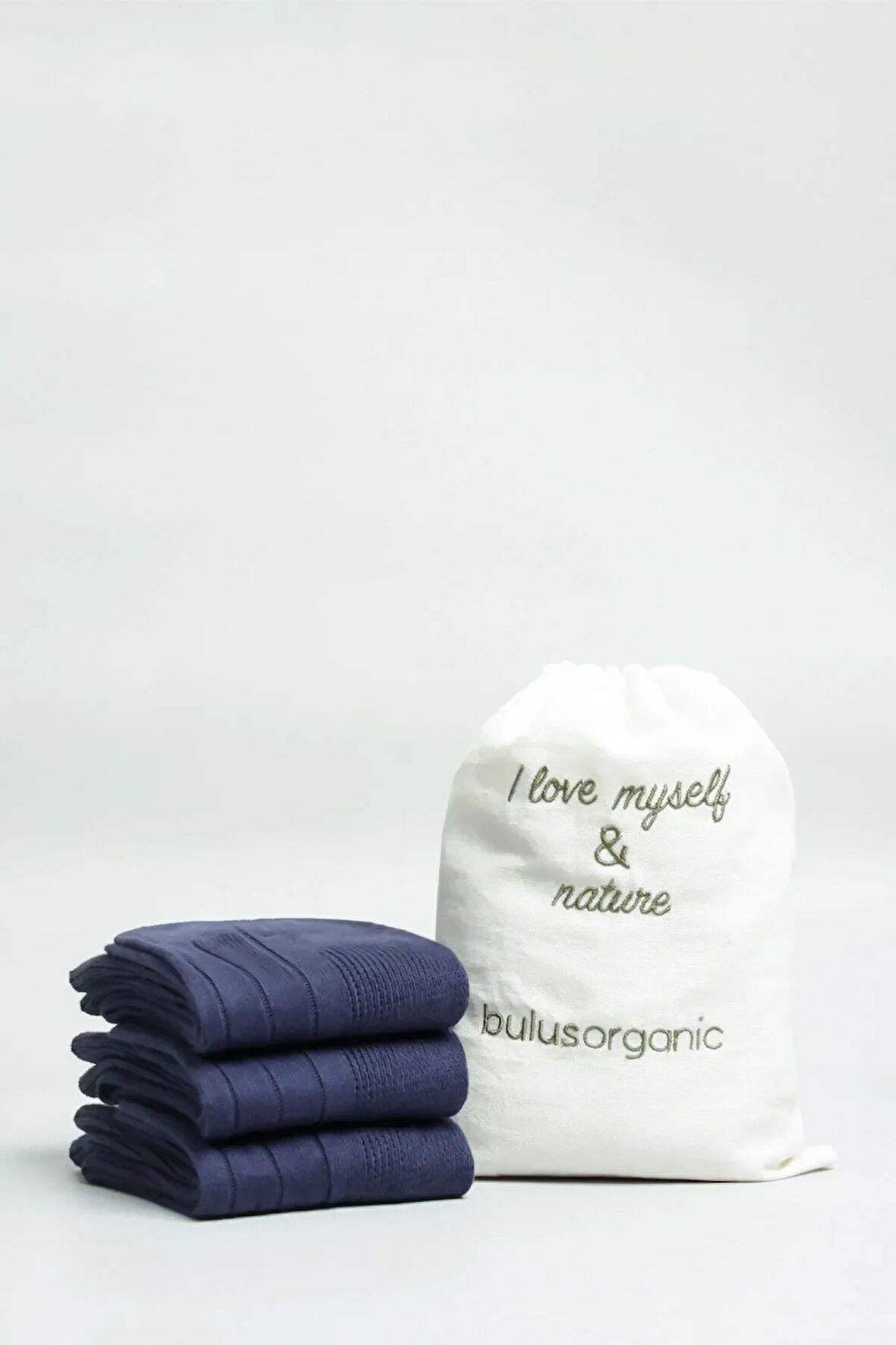 3'lü Lacivert %100 Pamuk Organik Lastiksiz Soket Çorap (Ekstra Ter Emici)