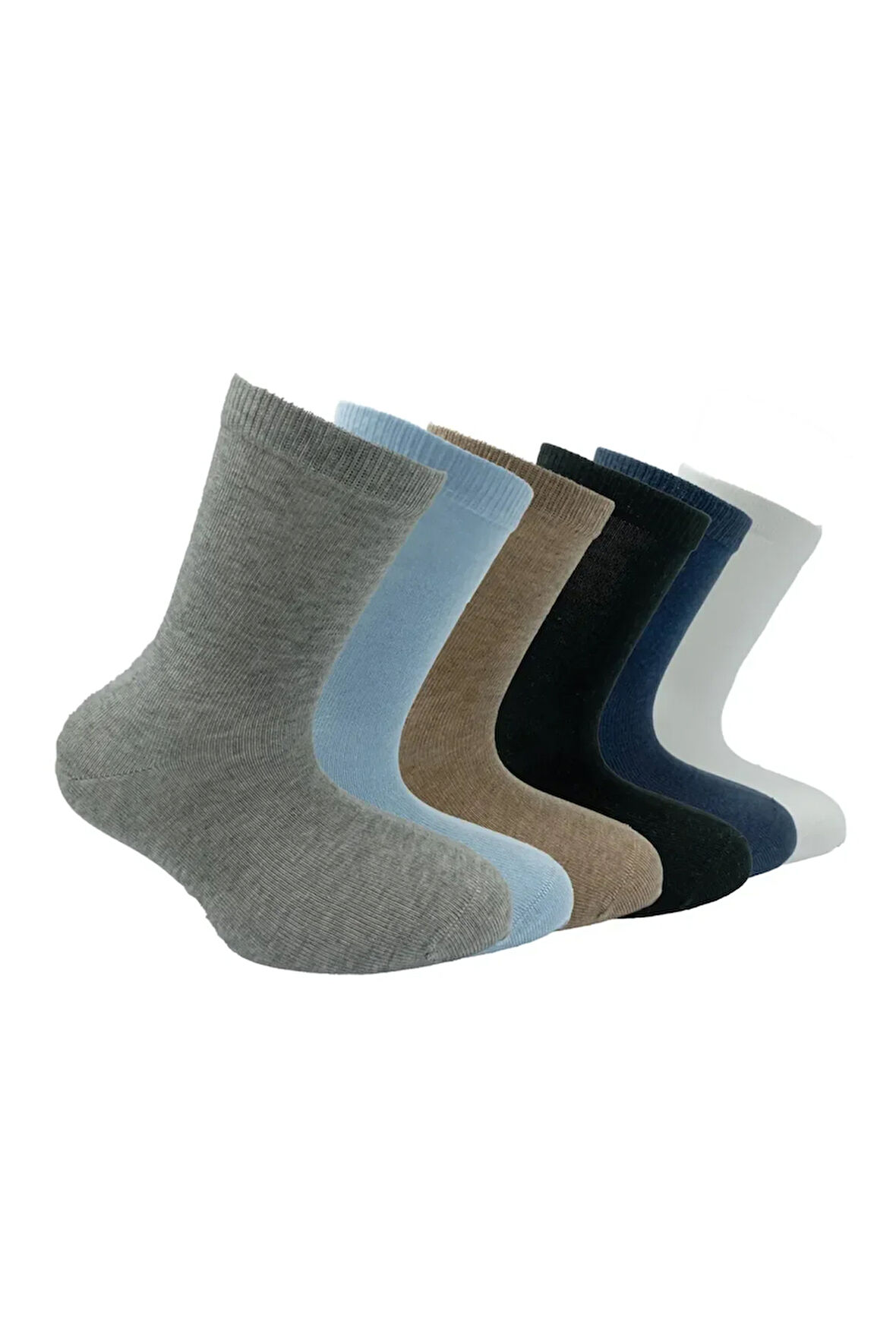 6'lı Düz Soket Erkek Çocuk Okul Çorabı