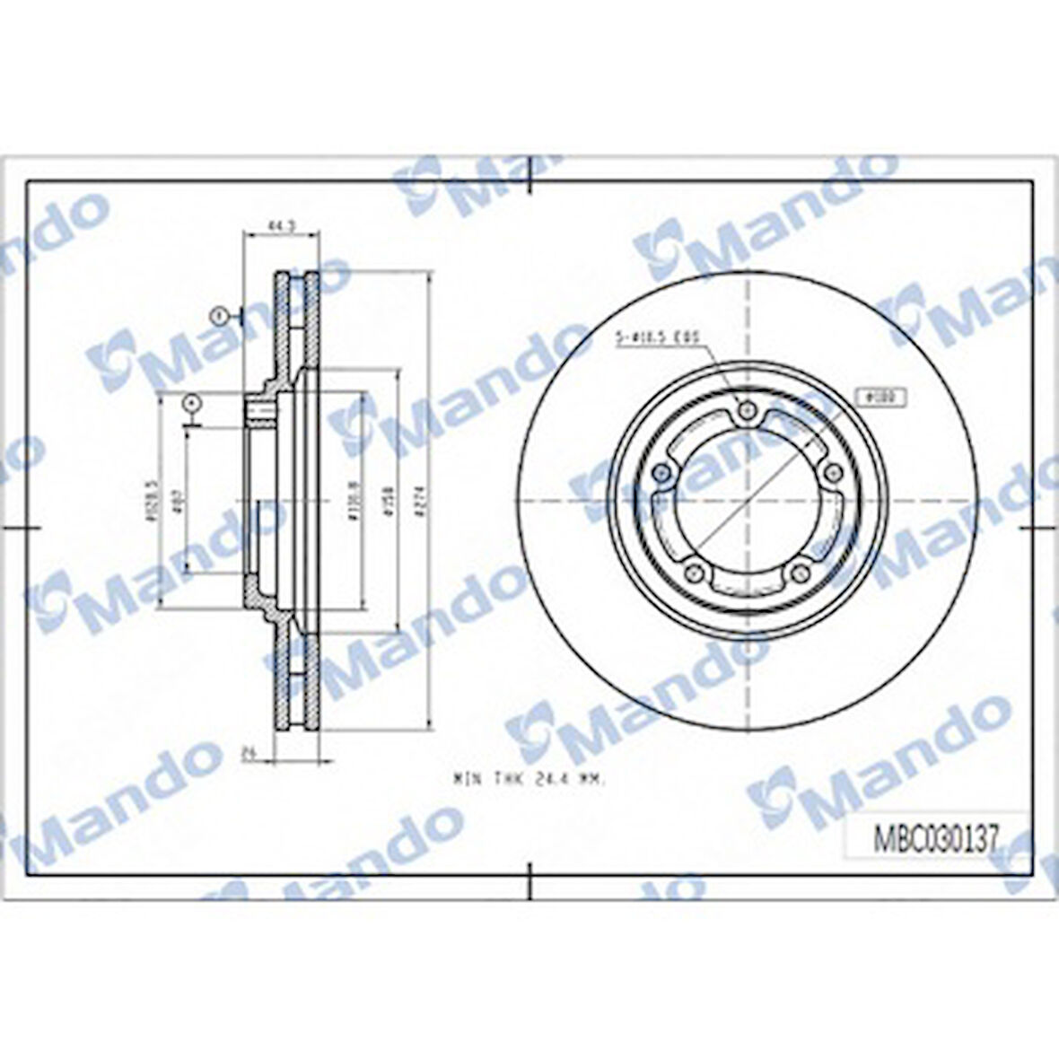 Kore Fren Diski Ön - Adet : 275 X 5 Havalı - Mnd Mbc030137