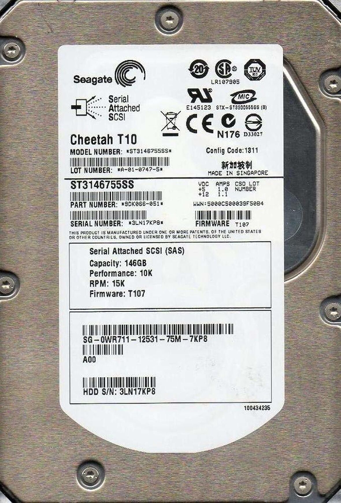 Seagate ST3146755SS SAS 10000 RPM 2.5 inç 146 GB Harddisk