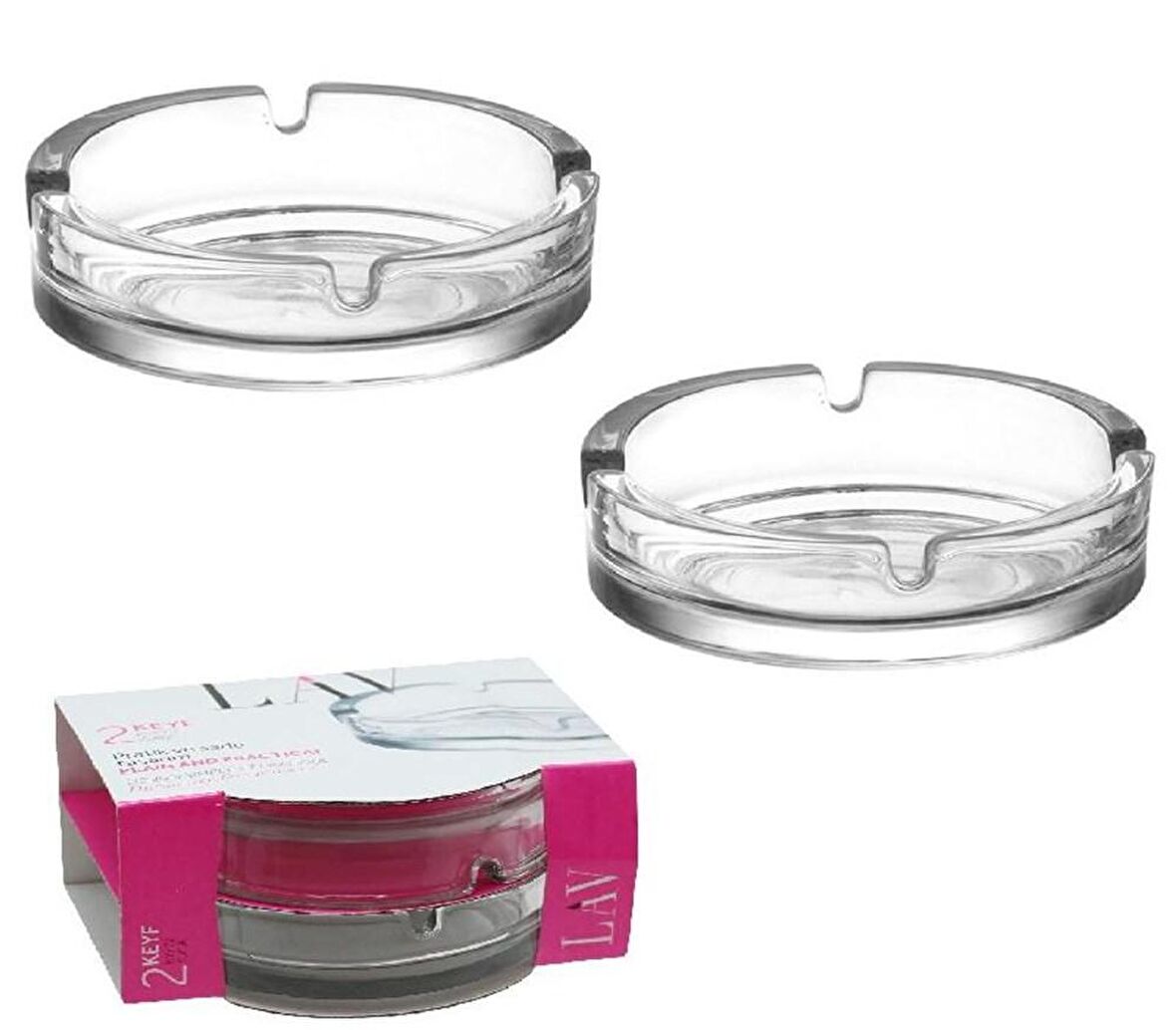 Lav Keyif KYF72 Büyük Boy Cam Küllük 2'li