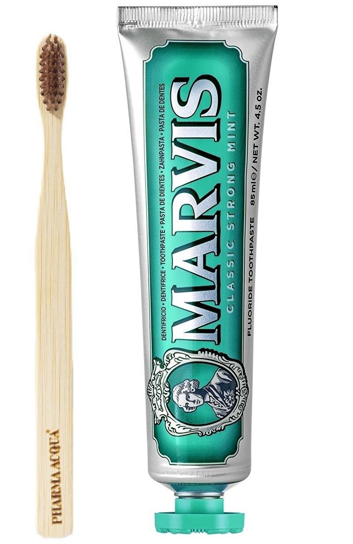 Marvis Classic Strong Mint Nane Aromalı Beyazlatma Doğal Diş Macunu 85 ml & Diş Fırçası 