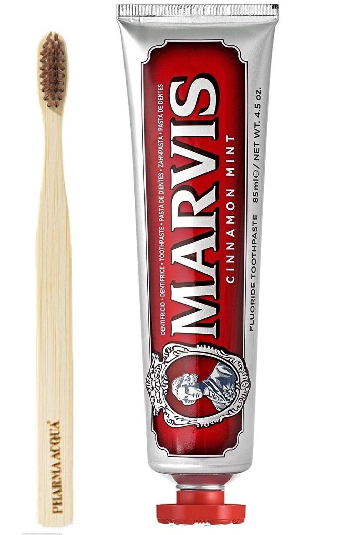 Marvis Cinnamon Mint Nane & Tarçın Aromalı Beyazlatma Doğal Diş Macunu 85 ml & Diş Fırçası 