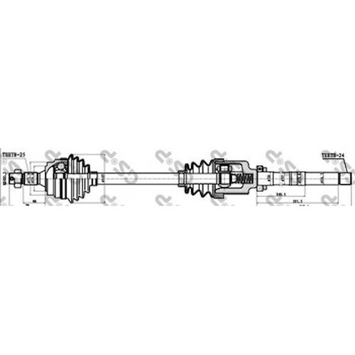 Psa Aks Sag Komple Zx Bx (dis Freze:25 IC Freze:24 Boy:867mm)1,6 1,8 1,9d Abssız 93> - Gsp 210024