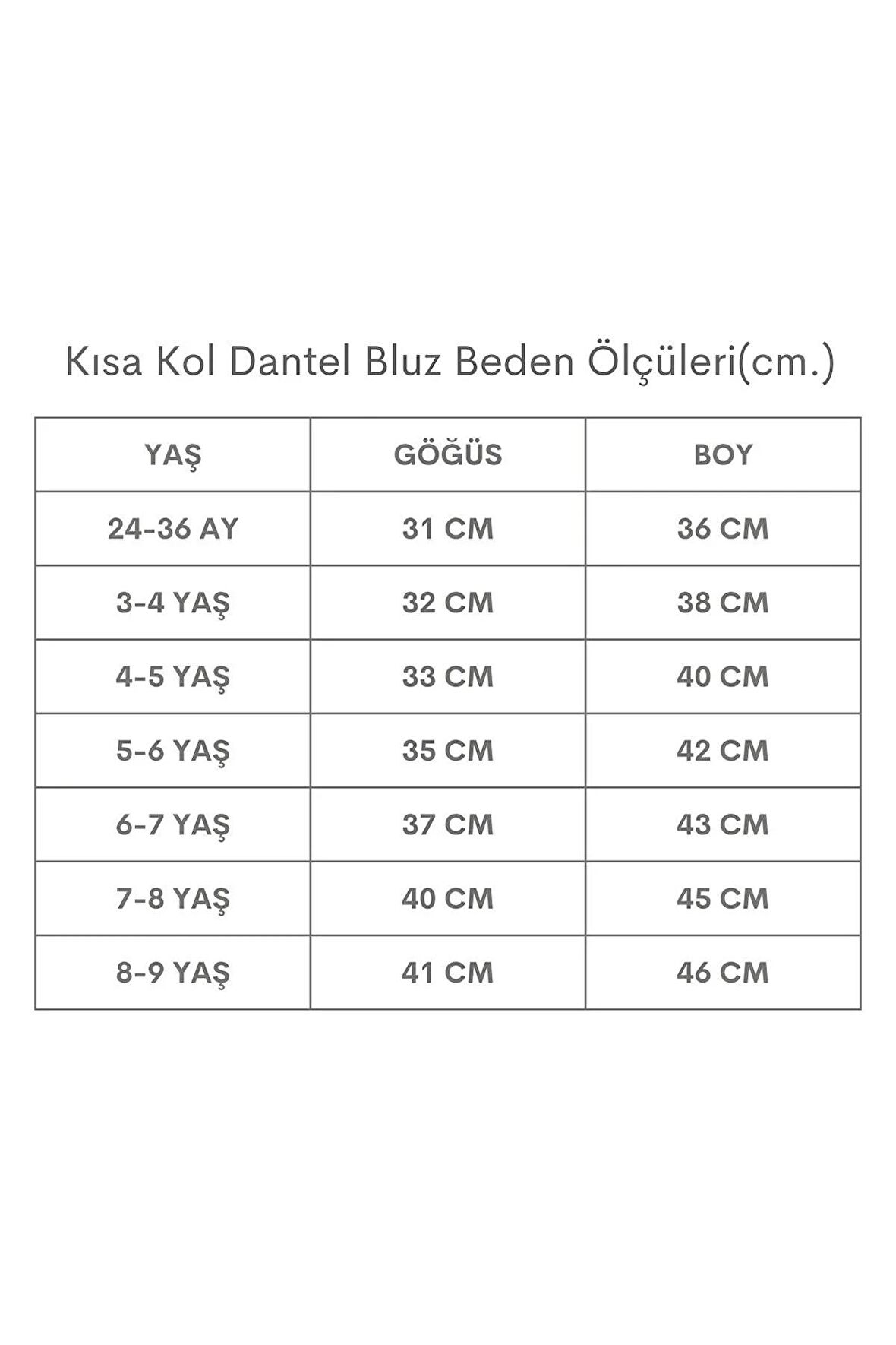 Kız Çocuk Ekru Bisiklet Yaka Dantelli Kısa Kol 23 Nisan Abiye Bluz Gömlek
