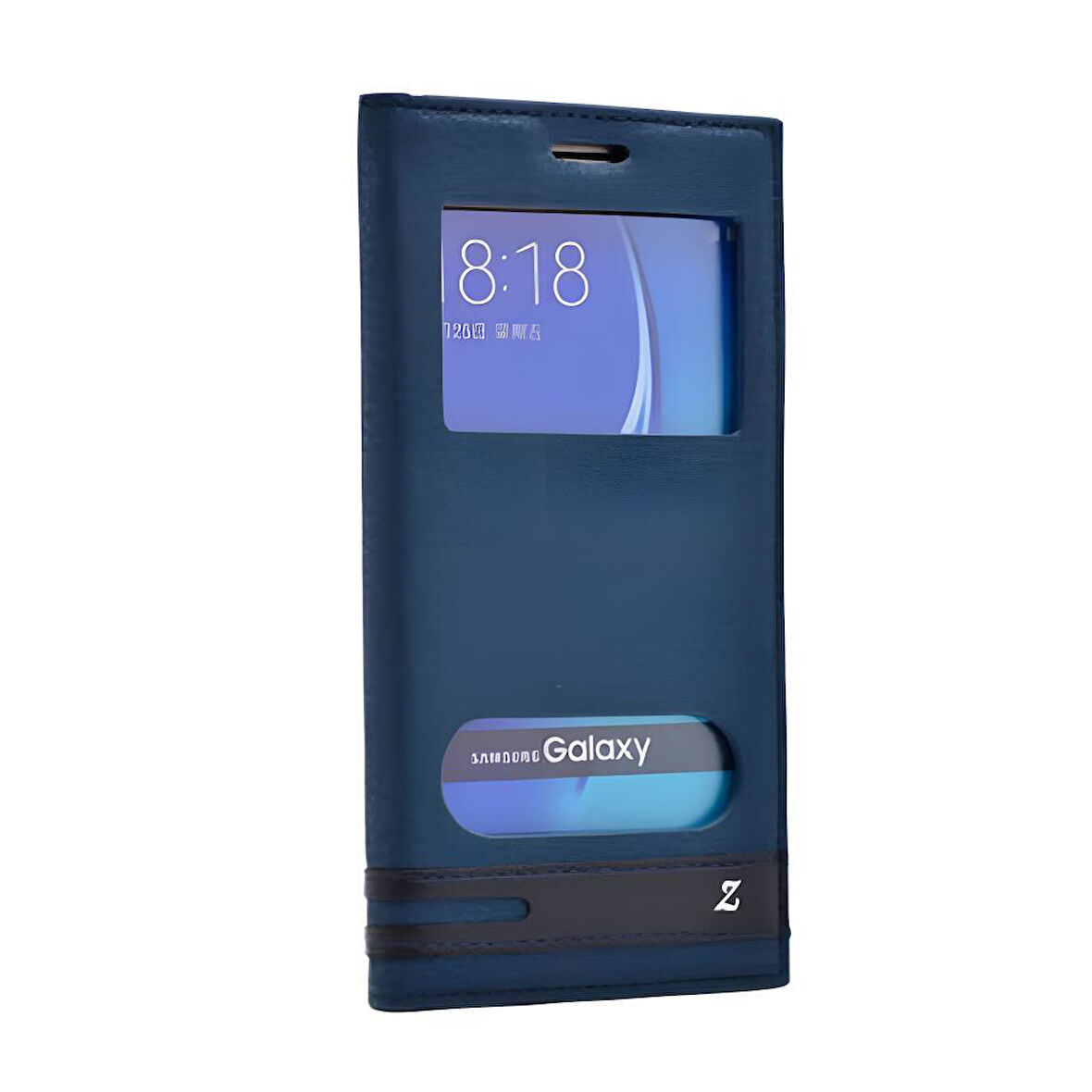 Galaxy C7 / C7 Pro Kılıf Elite Pencereli Kapaklı Suni Deri Kılıf