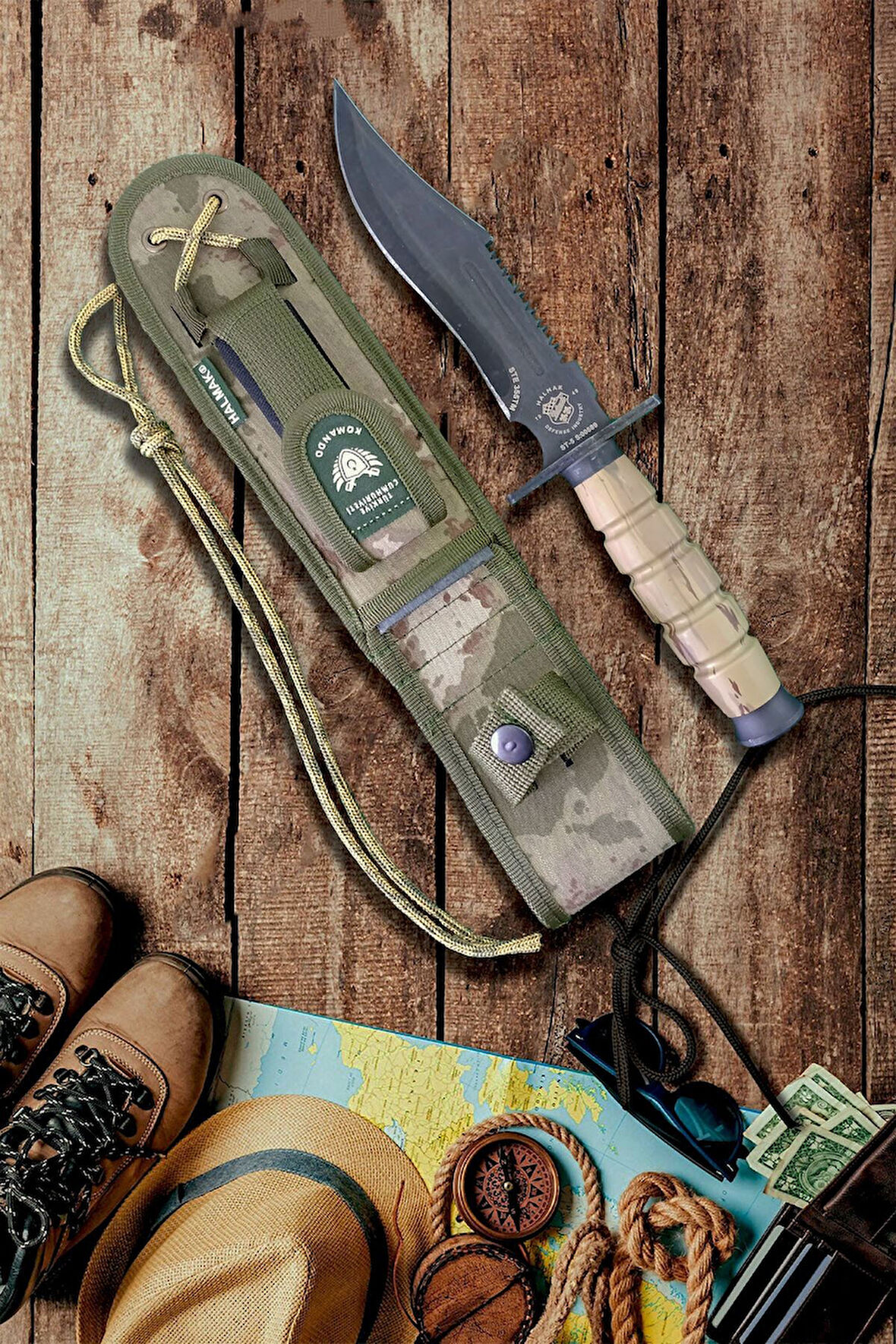 Outdoor Için Bıçak Mutfak Bıçak Kamp Av Bıçağı Çakı Kılıflı Halmak