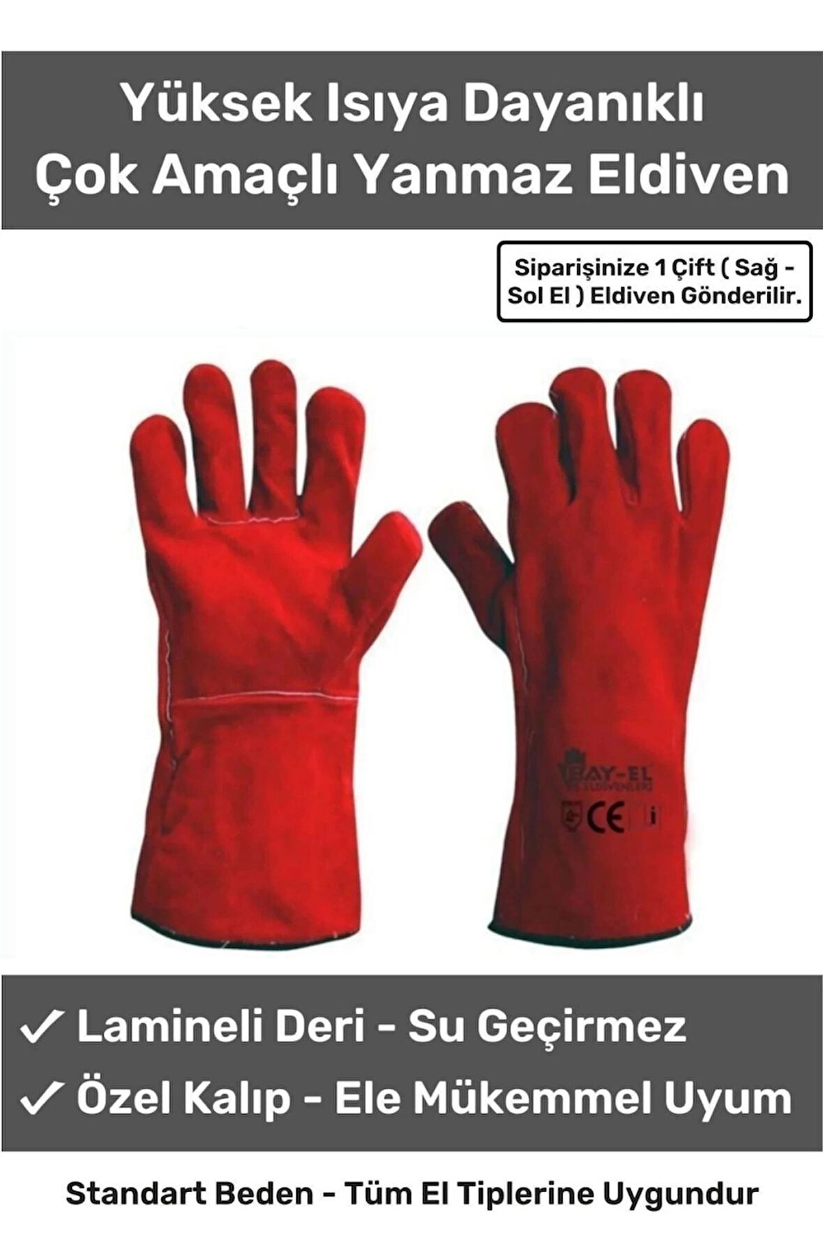 Premium Serisi Yanmaz Isıya Dayanıklı Eldiven Kaynak Yangın İçin Su Geçirmez Çok Amaçlı Deri Eldiven