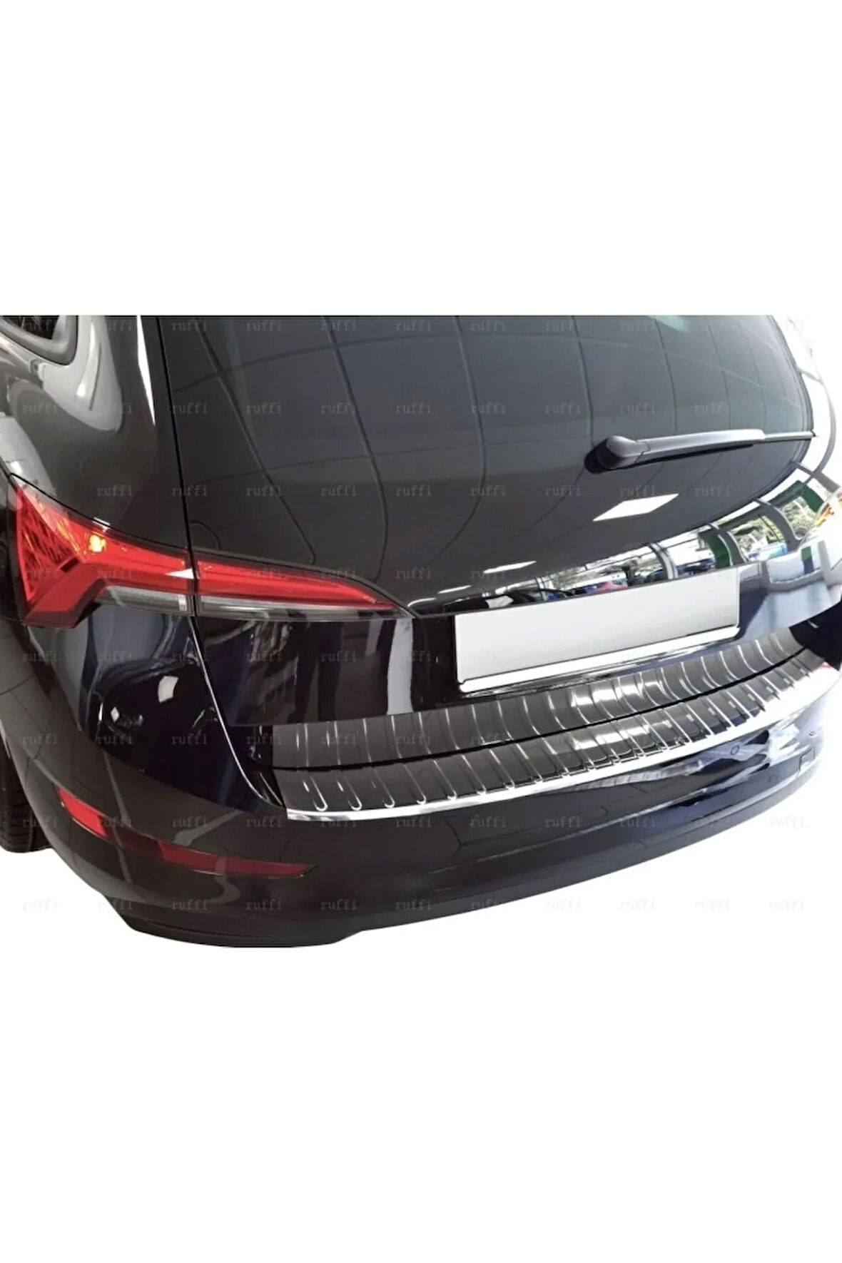 Skoda Scala Uyumlu Krom Arka Tampon Eşiği 2019 Üzeri Paslanmaz Çelik Taşlı