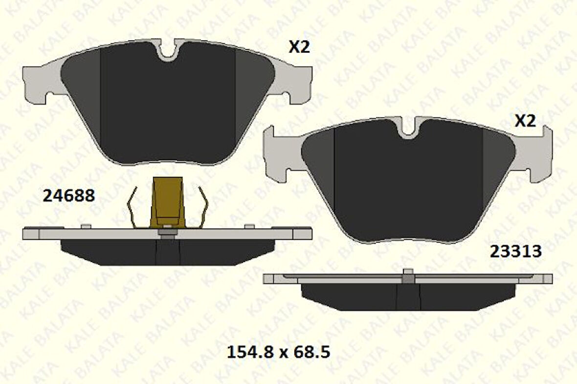 Bmw On Fren Balatası Bmw F10 F11 F12 F13 F06 530 - Kale B 24688 192 05 Msh