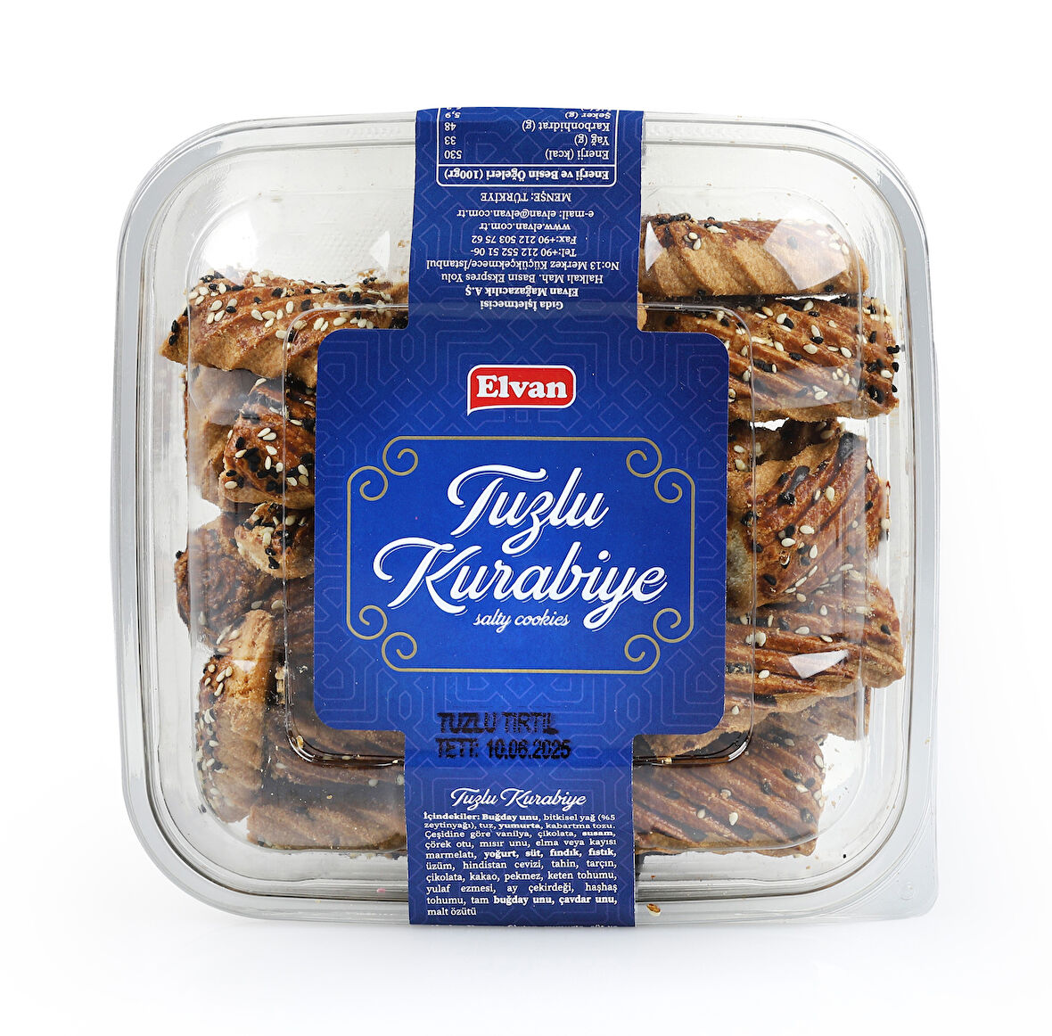 Elvan Tuzlu Tırtıl Kurabiye 400 Gr. (1 Paket)