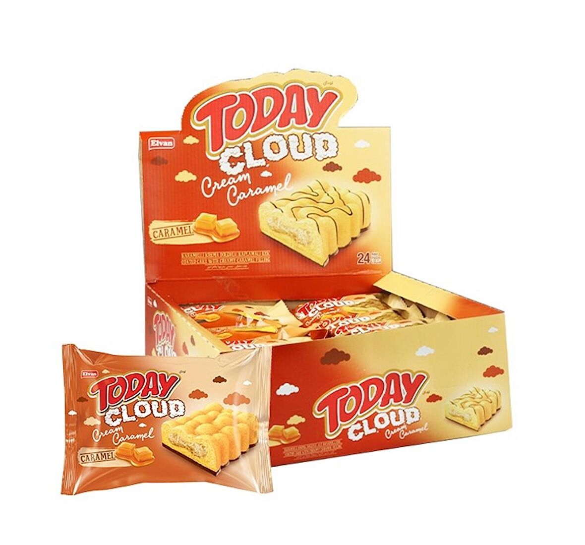 Today Cloud Cake Karamelli 40Gr. 24 Adet (1 Kutu)