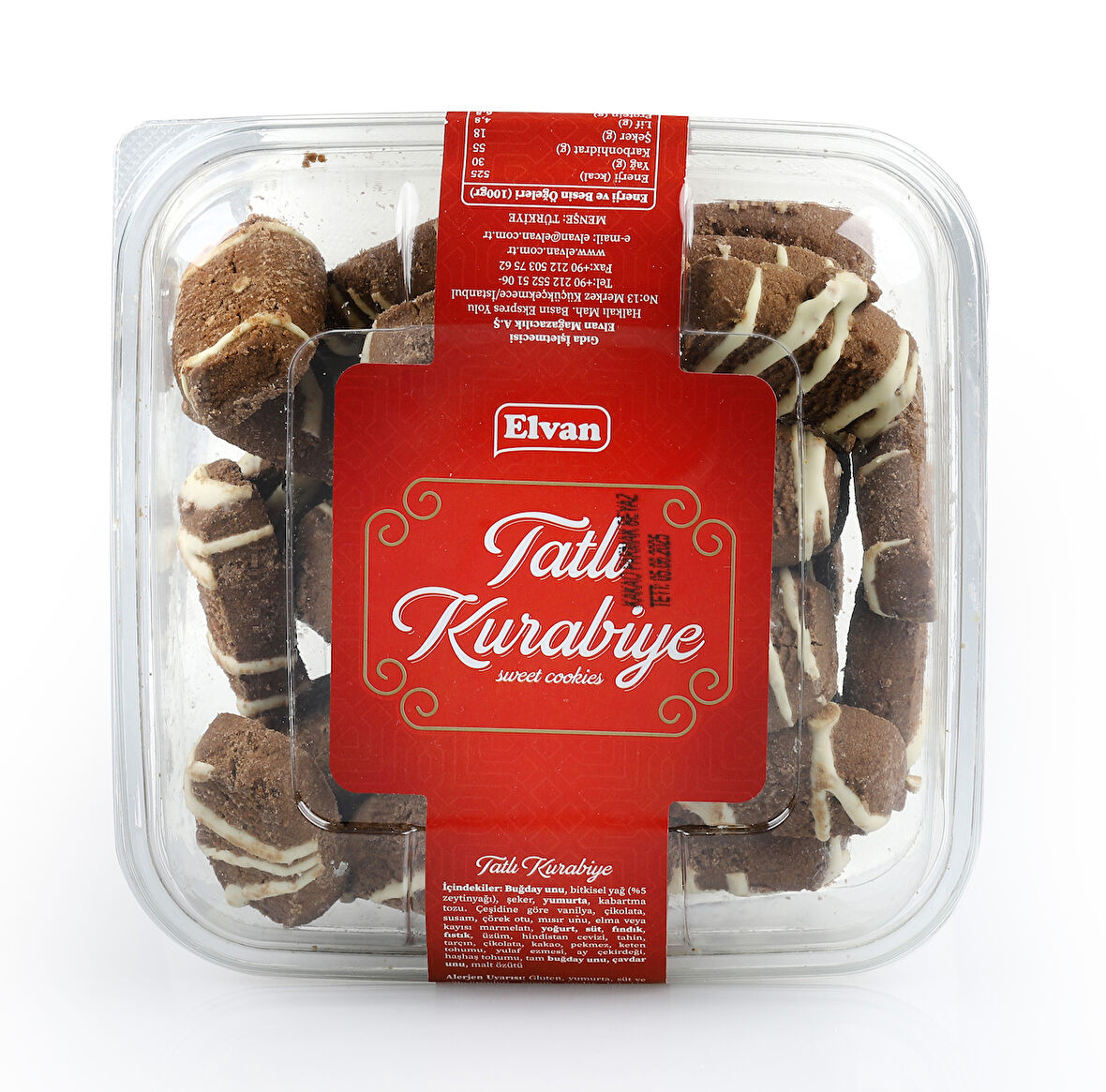 Elvan Kakaolu Beyaz Çikolatalı Parmak Tatlı Kurabiye 400 Gr. (1 Paket)