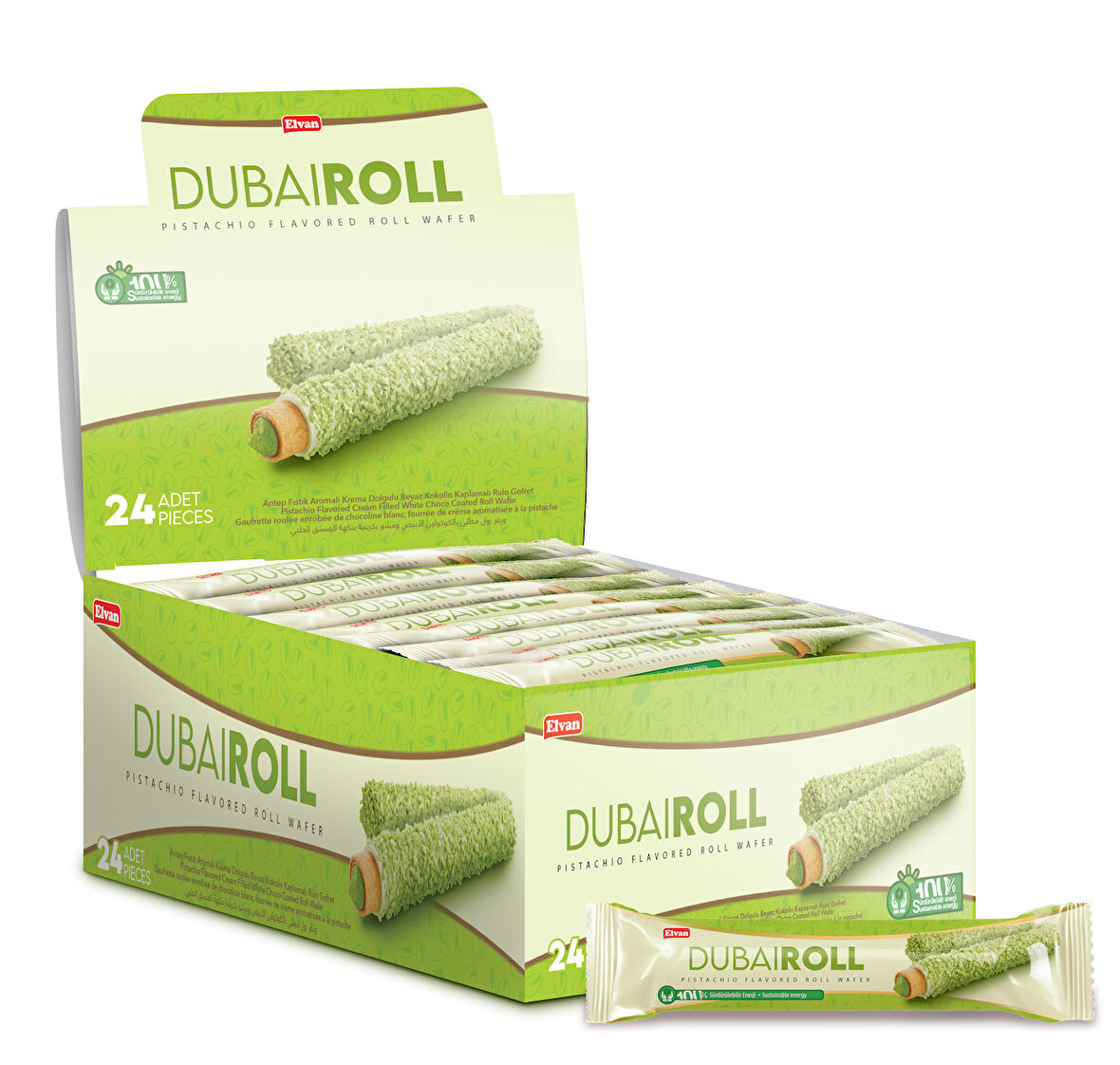 Elvan Dubai Roll Gofret 18 Gr. 24 Adet (1 Kutu)