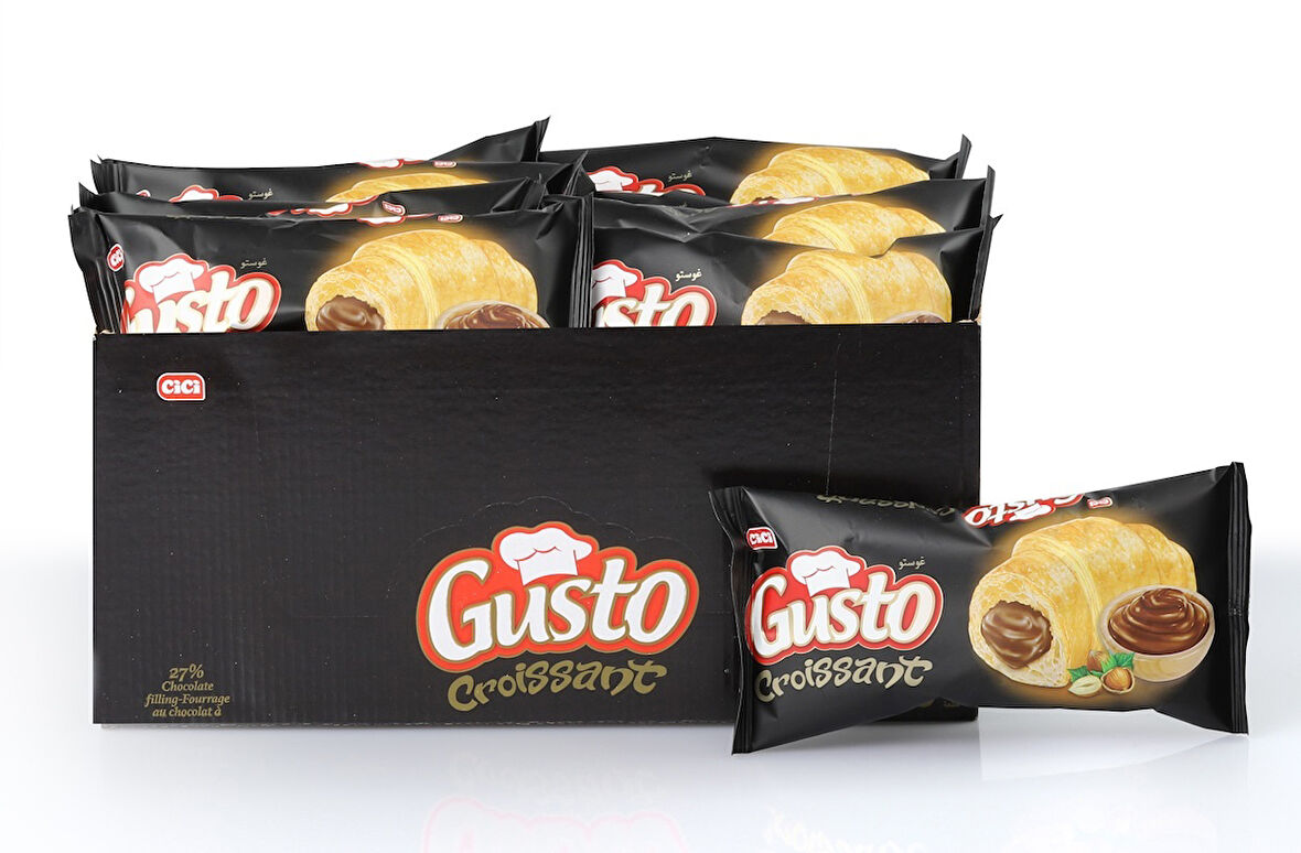 Gusto Kruvasan Çikolatalı 30 Gr. 24 Adet (1 Kutu)