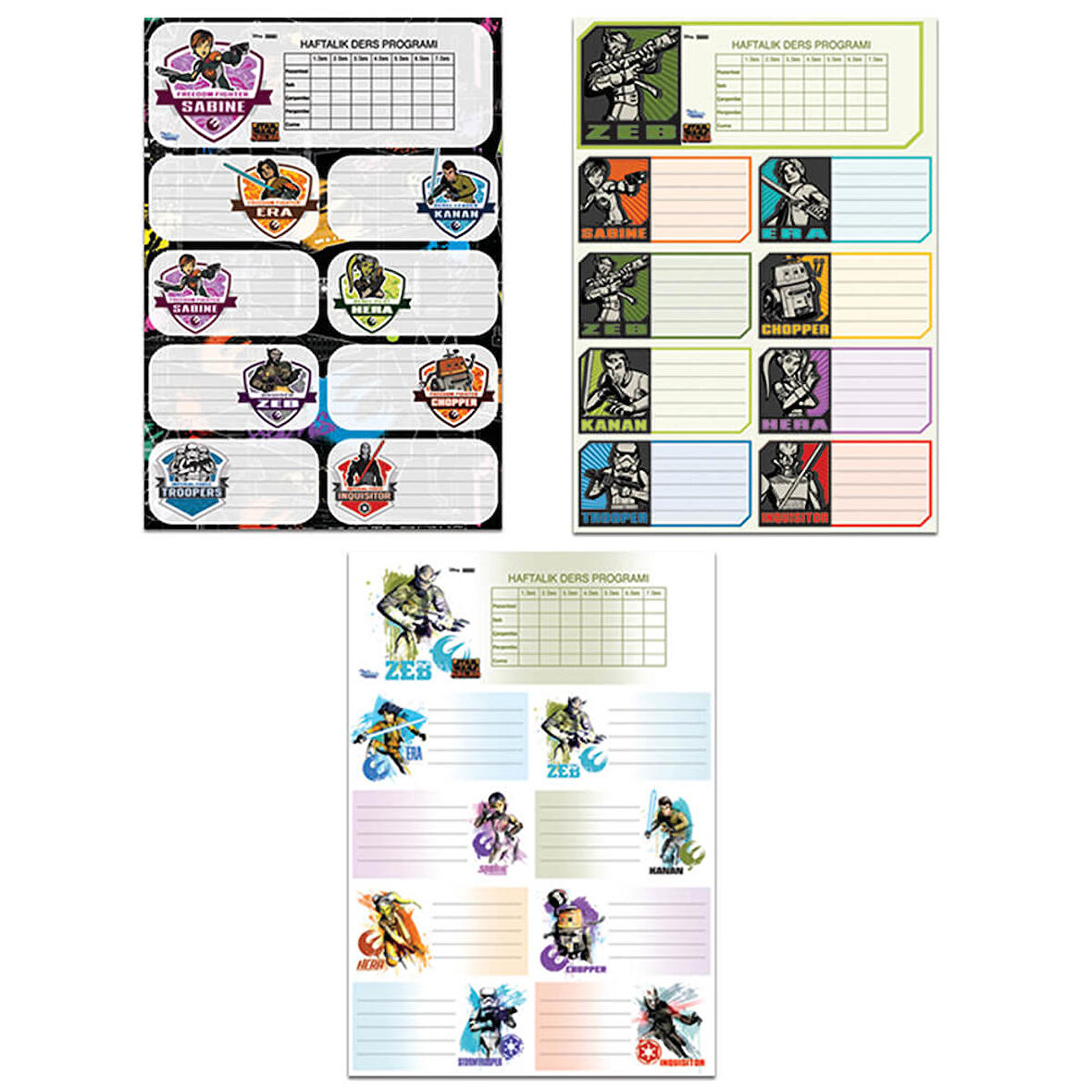 Keskin Color Star Wars Ders Programlı Okul Etiketi 220130-07