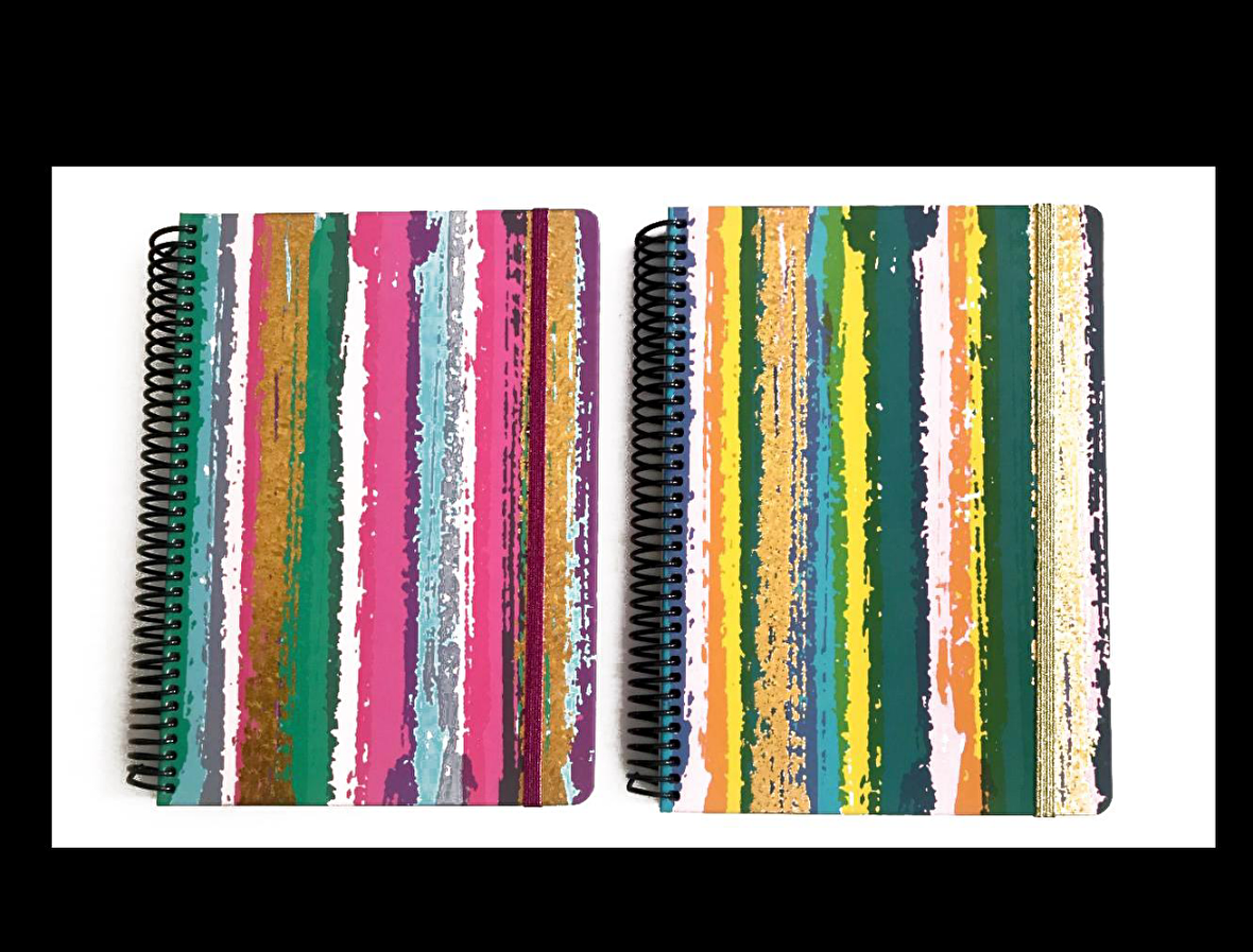 Keskin Color Spiralli Sert Kapak Glitter Defter 17x24 100 YP Çizgili 415921-99