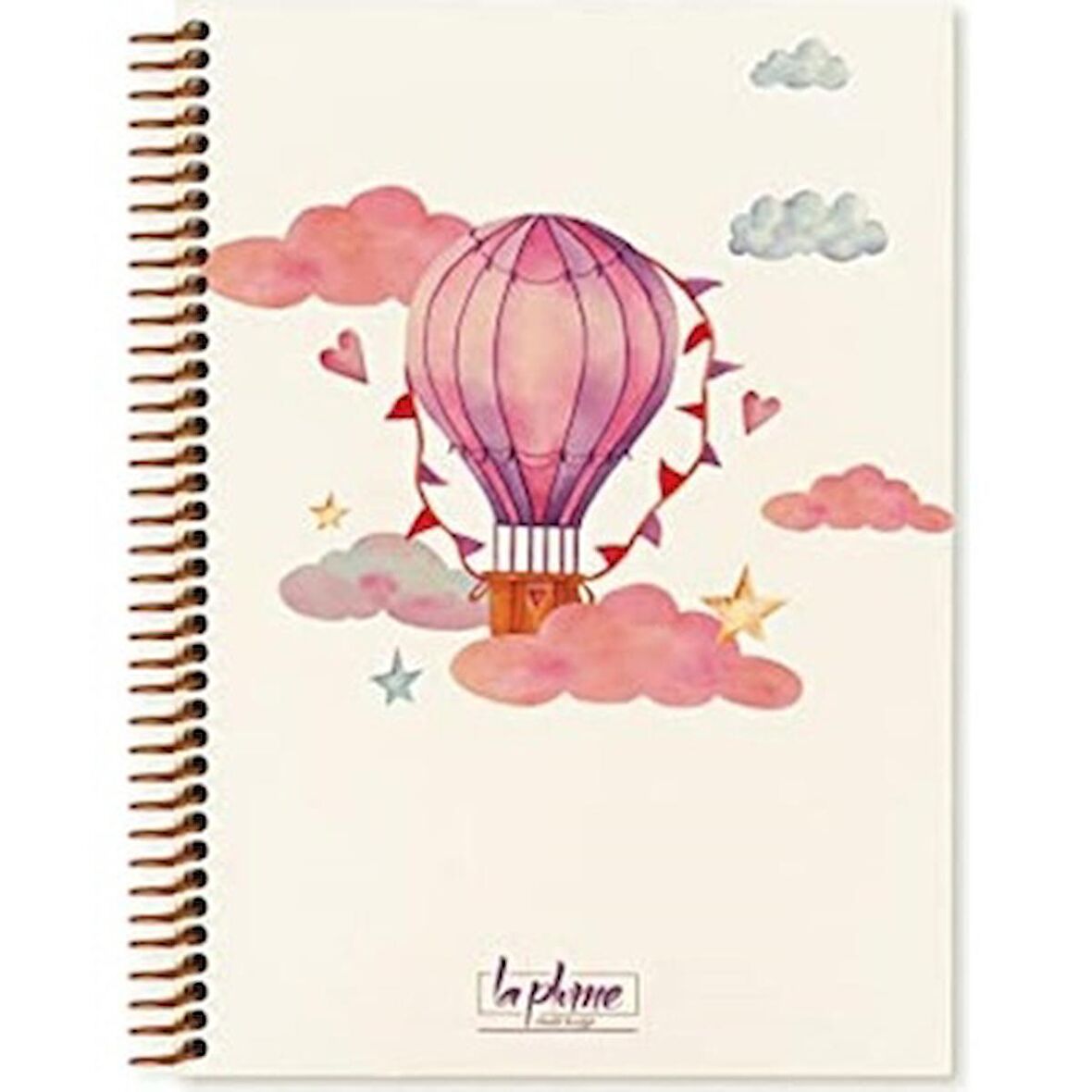 Keskin Color La Plume Balloon 17x24 80 Yp Kareli Spiralli Sert Kapak Defter