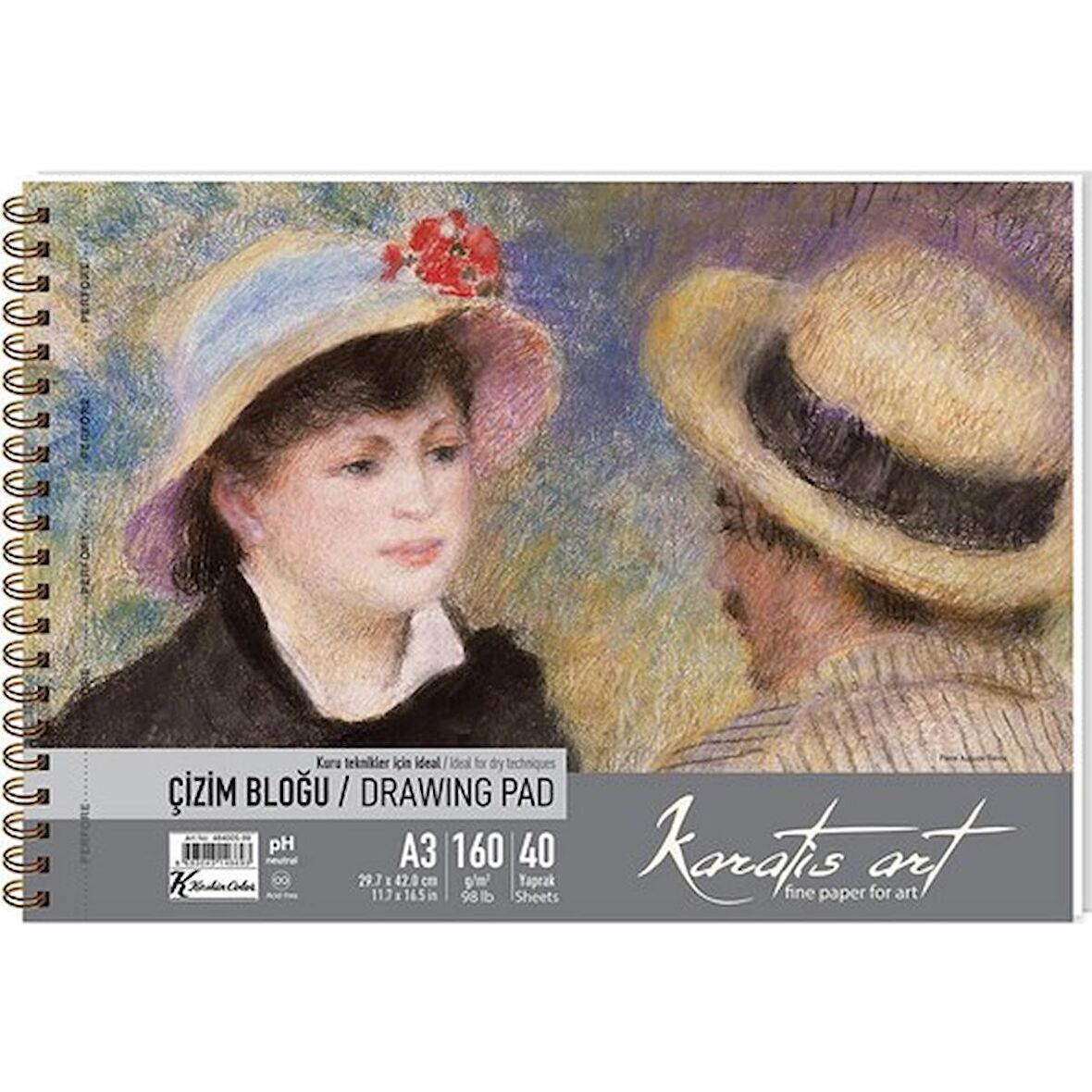 Karatis Art 160Gr A3 40 Yaprak Spiralli Çizim Blok