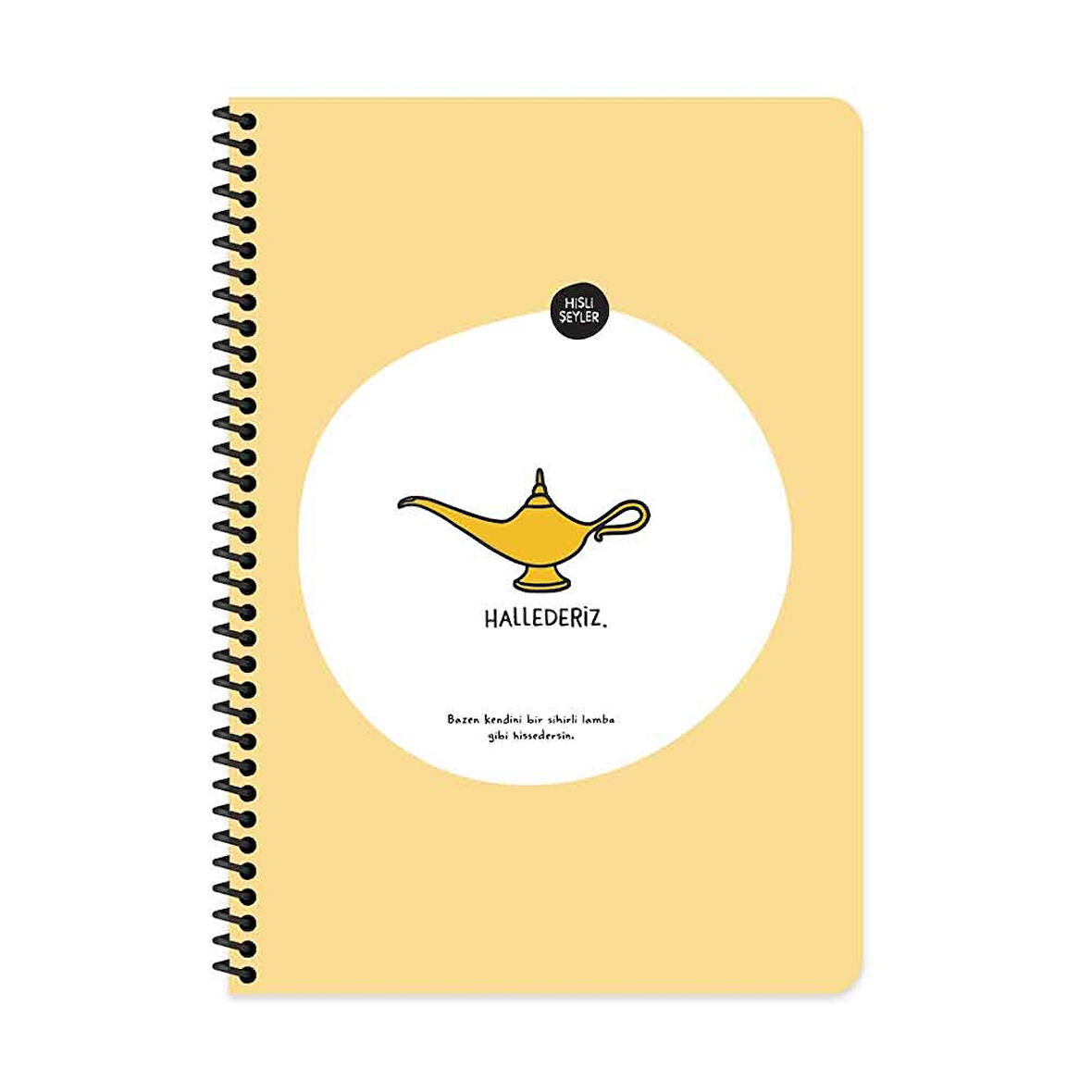 Keskin Hisli Şeyler - Hallederiz 80 Yaprak A4 Kareli Spiralli Stickerli Defter 500516-99