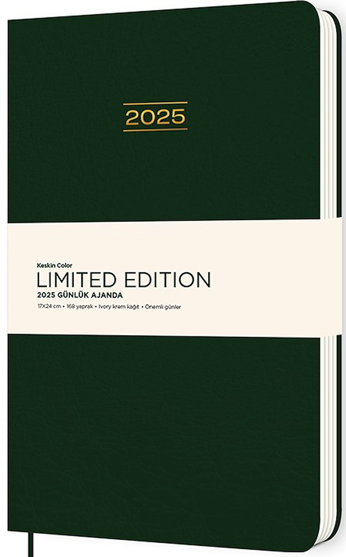 KESKİN AJANDA GÜNLÜK 2025 17x24 CİLTLİ LİMİTED EDITION YEŞİL 600067-1 ADET