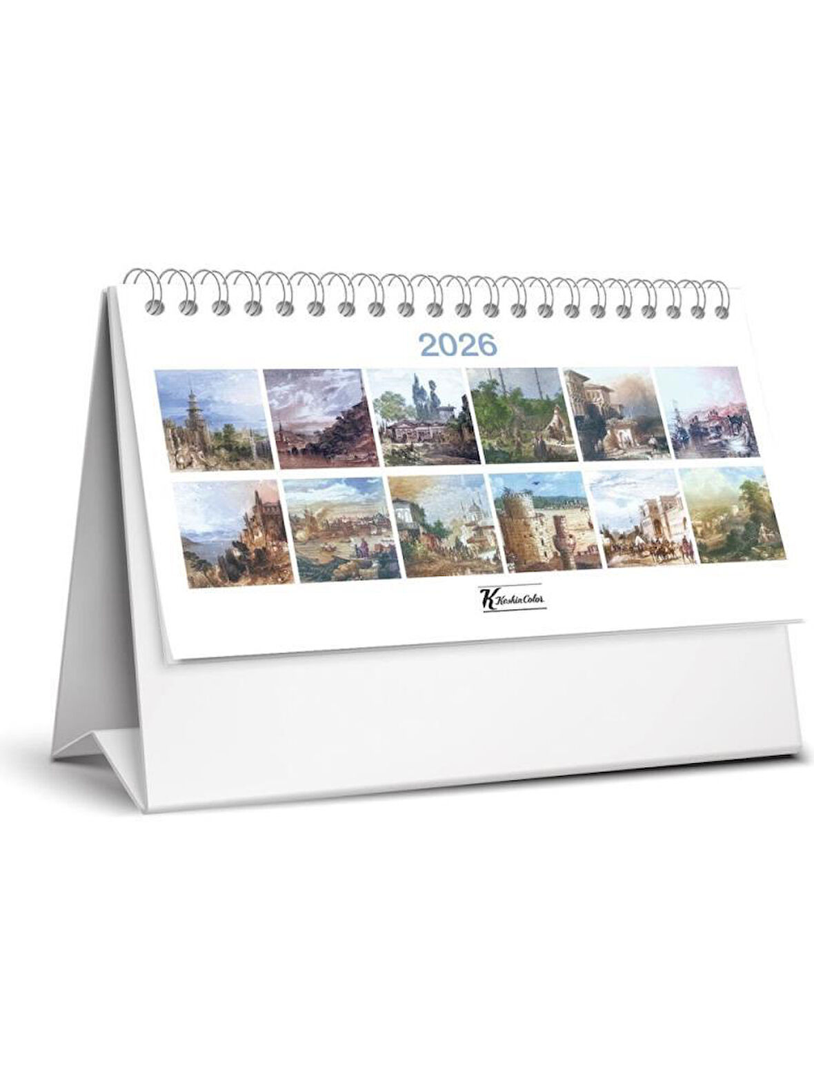 Keskin Color 2026 Karton Üçgen Masa Takvim Gravür MTK-821