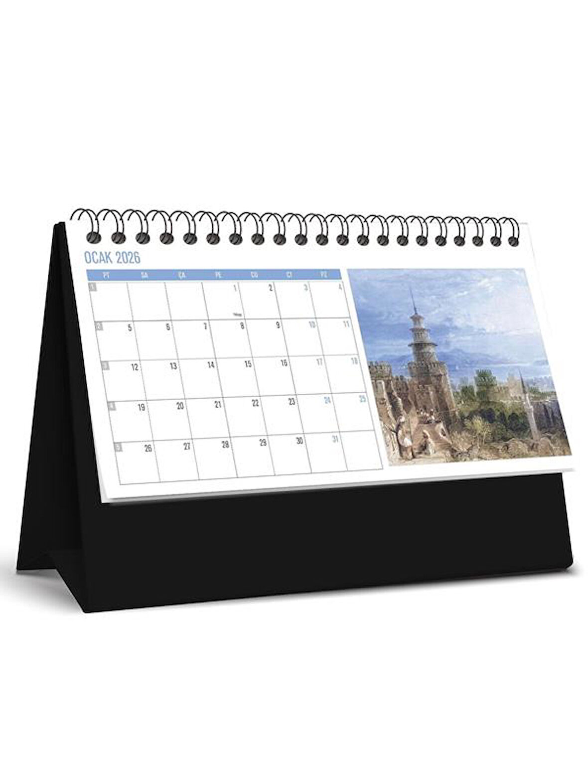 Keskin Color 2026 Karton Üçgen Masa Takvim Plastik Gravür MTP-821