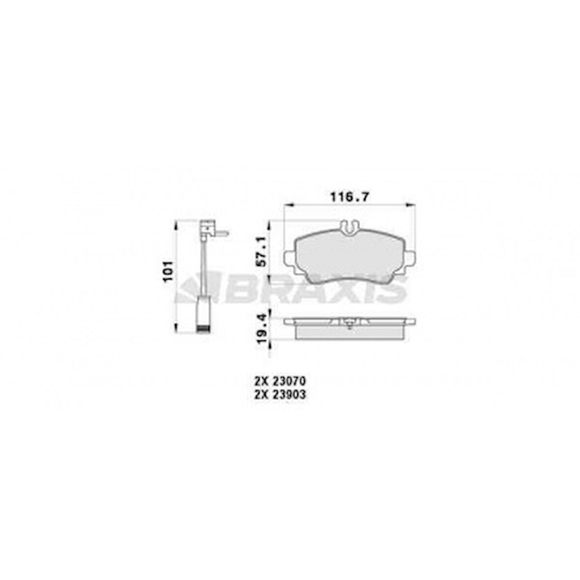 Mercedes Fren Balatası On Vaneo 414 02>05 - Braxıs Ab0358