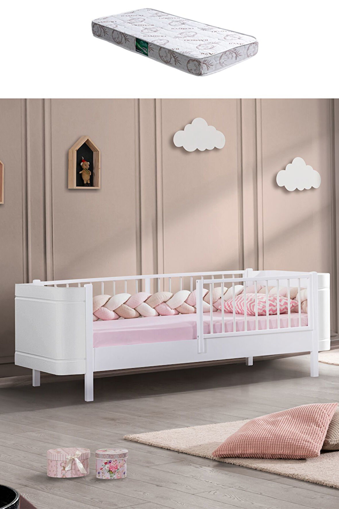 Montessori Karyola, Lidya Montessori Karyola Yatak - Beyaz 1 Adet Comfort Yatak