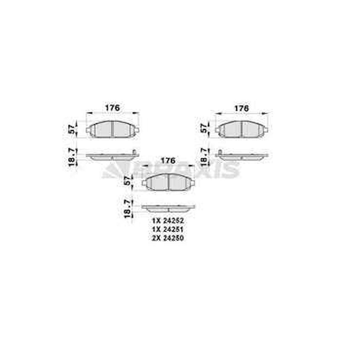 Jeep On Fren Balatası Grand Cherokee II 2.7crd 10 / 01>grand Cherokee III 5.7 V8 / 3.7 V6 06 / 05> - Braxıs Ab0291