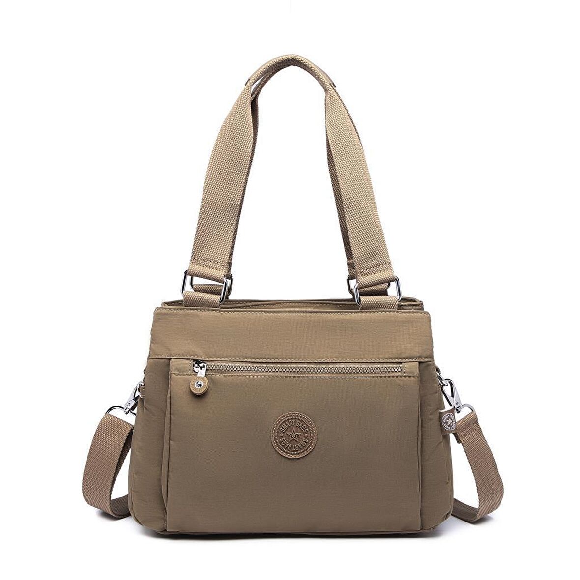 Krinkıl Kumaş Kadın Çantası Smart Bags 1125 A.Kahve