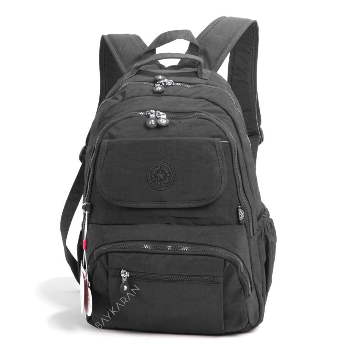 BÜYÜK BOY Krinkıl Kumaş Sırt Çantası Smart Bags 1215 Siyah