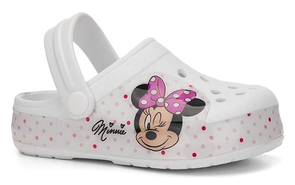 Minnie Mouse Baskılı Kız Çocuk Kaymaz Taban Terlik Havuz Plaj Sandaleti