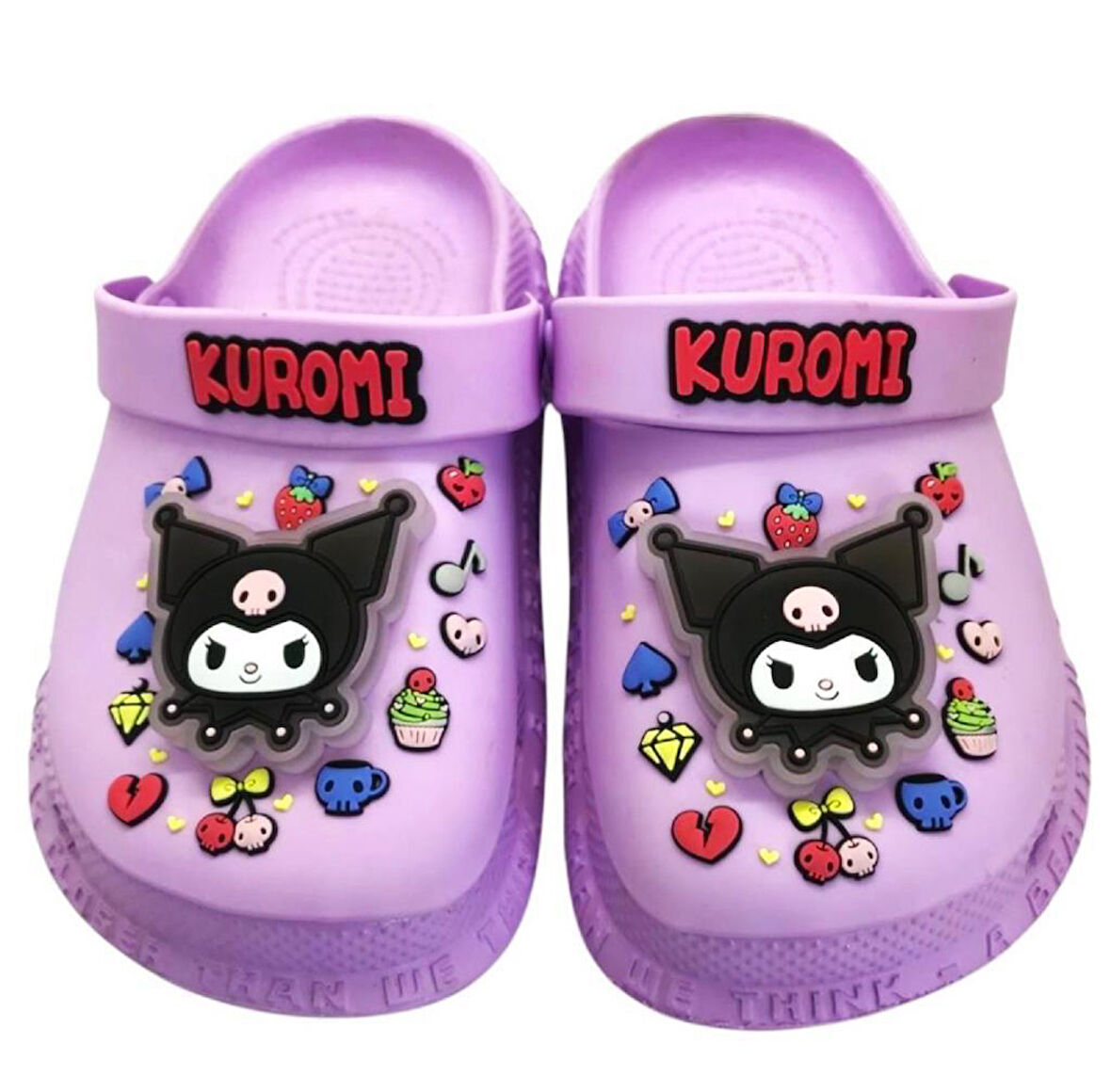 Kuromi Kız Çocuk Lila Kaymaz Taban Işıklı Terlik Havuz Plaj Sandaleti