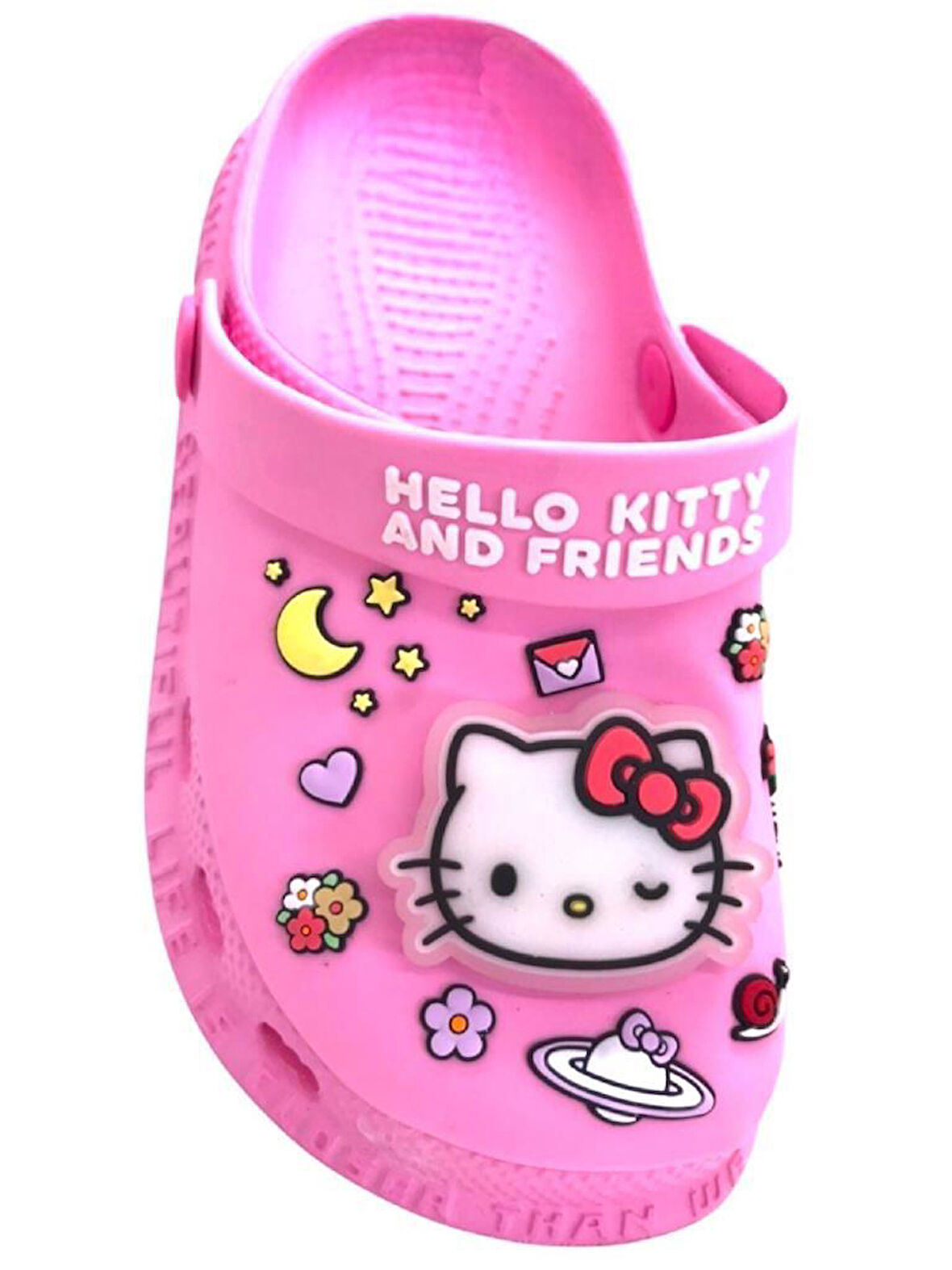 Hello Kitty Kız Çocuk Kaymaz Taban Işıklı Pembe Terlik Havuz Plaj Sandaleti