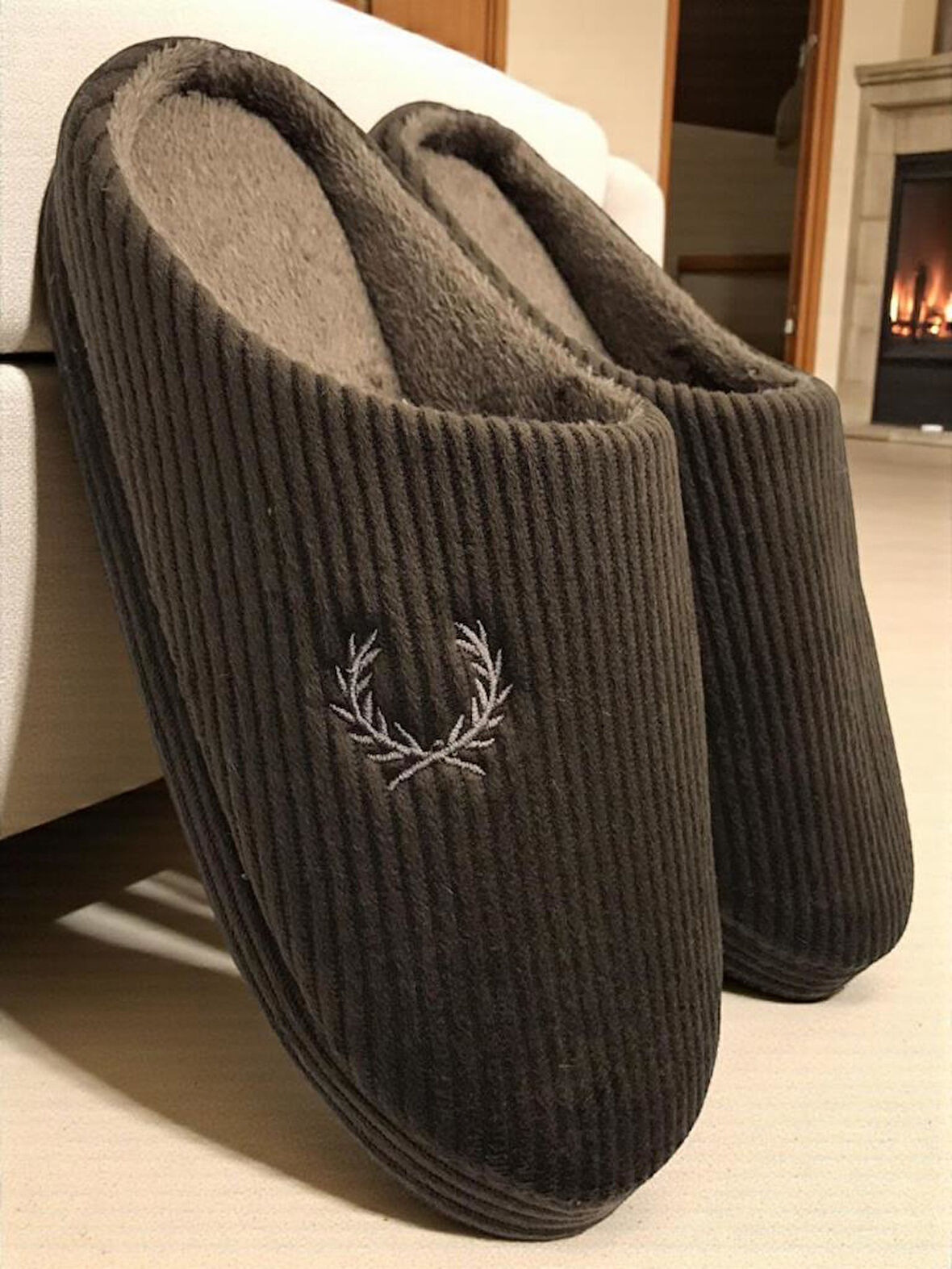 Erkek Ev Terliği Ses Yapmayan Yumuşak Rahat Taban İçi Yünlü Terlik